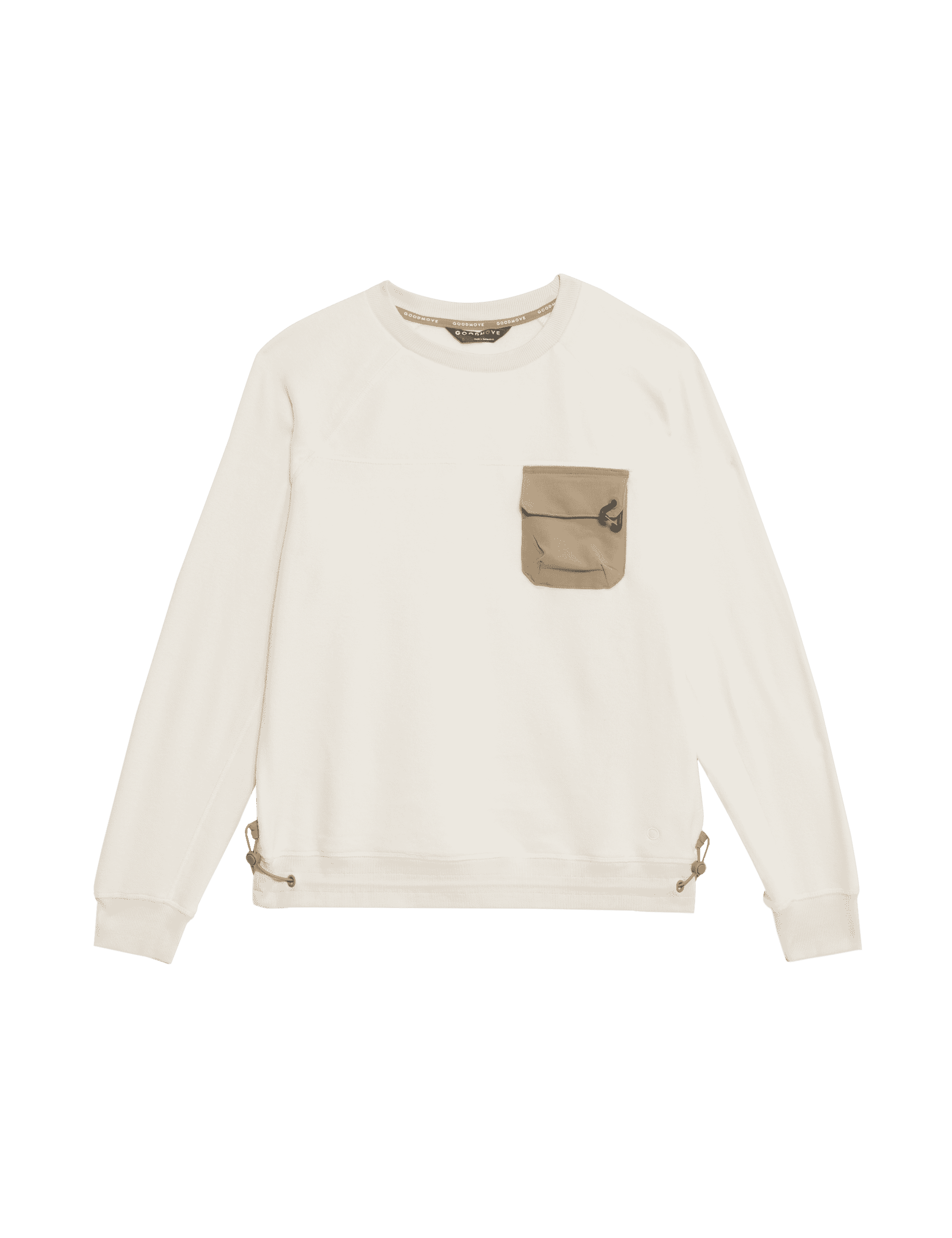 Goodmove Women's Thermal Fleece Crew Neck Sweatshirt - 10 - Ivory, Leaf,Ivory