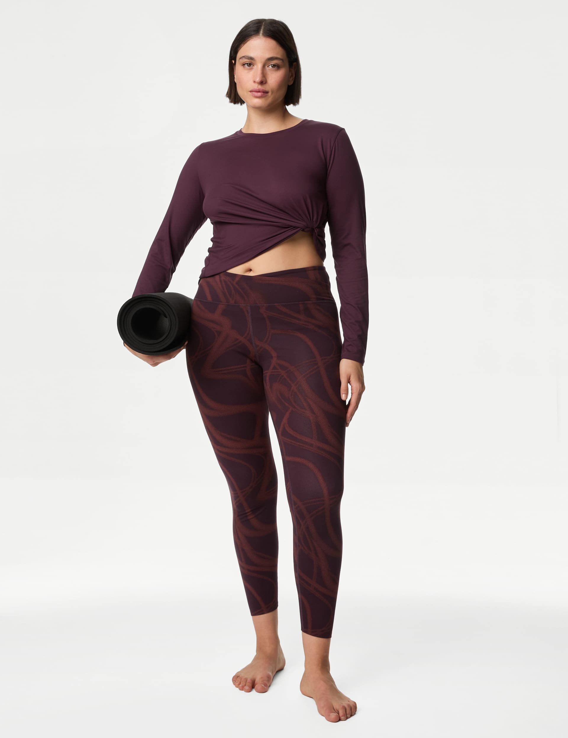 Goodmove Women's Go Balance Printed Wrap Waist Yoga Leggings