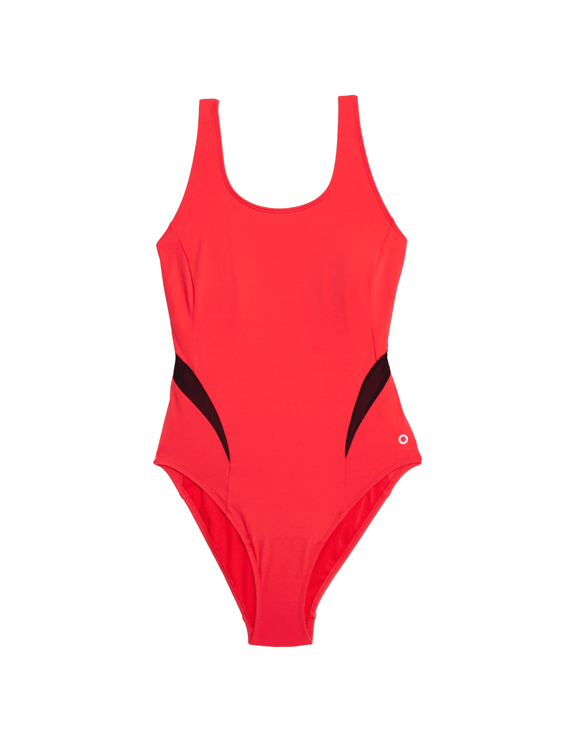 Goodmove Women's Tummy Control Padded Mesh Panel Swimsuit - 14 - Bright Red, Black,Bright Red