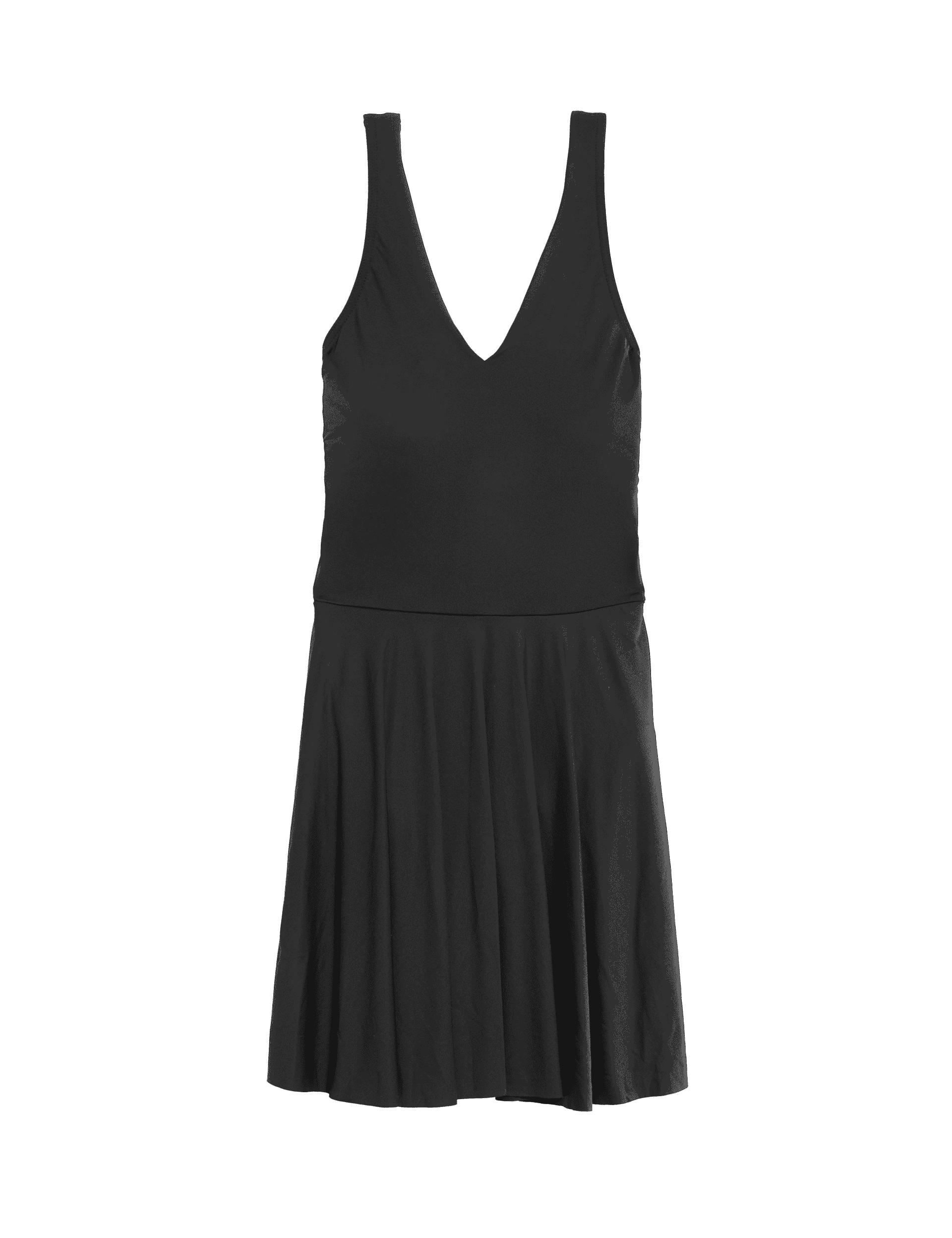 M&S Collection Women's Padded V-Neck Swim Dress - 10 - Black, Black