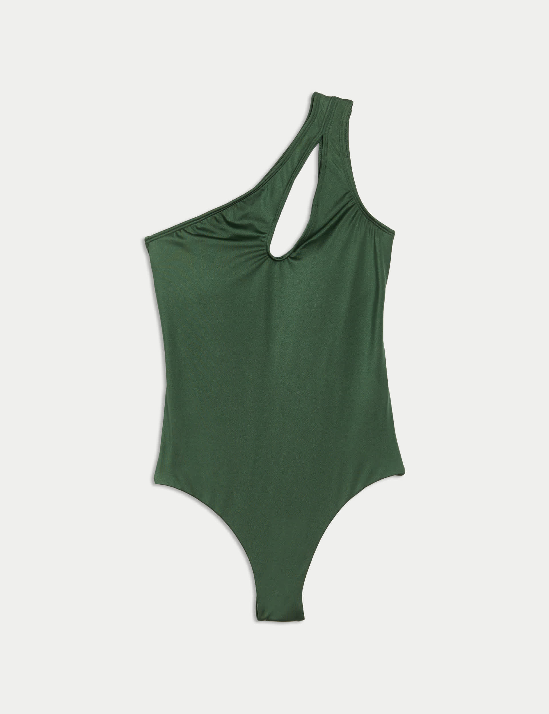 M&S Women's Cut Out One Shoulder Swimsuit - 14REG - Green, Green