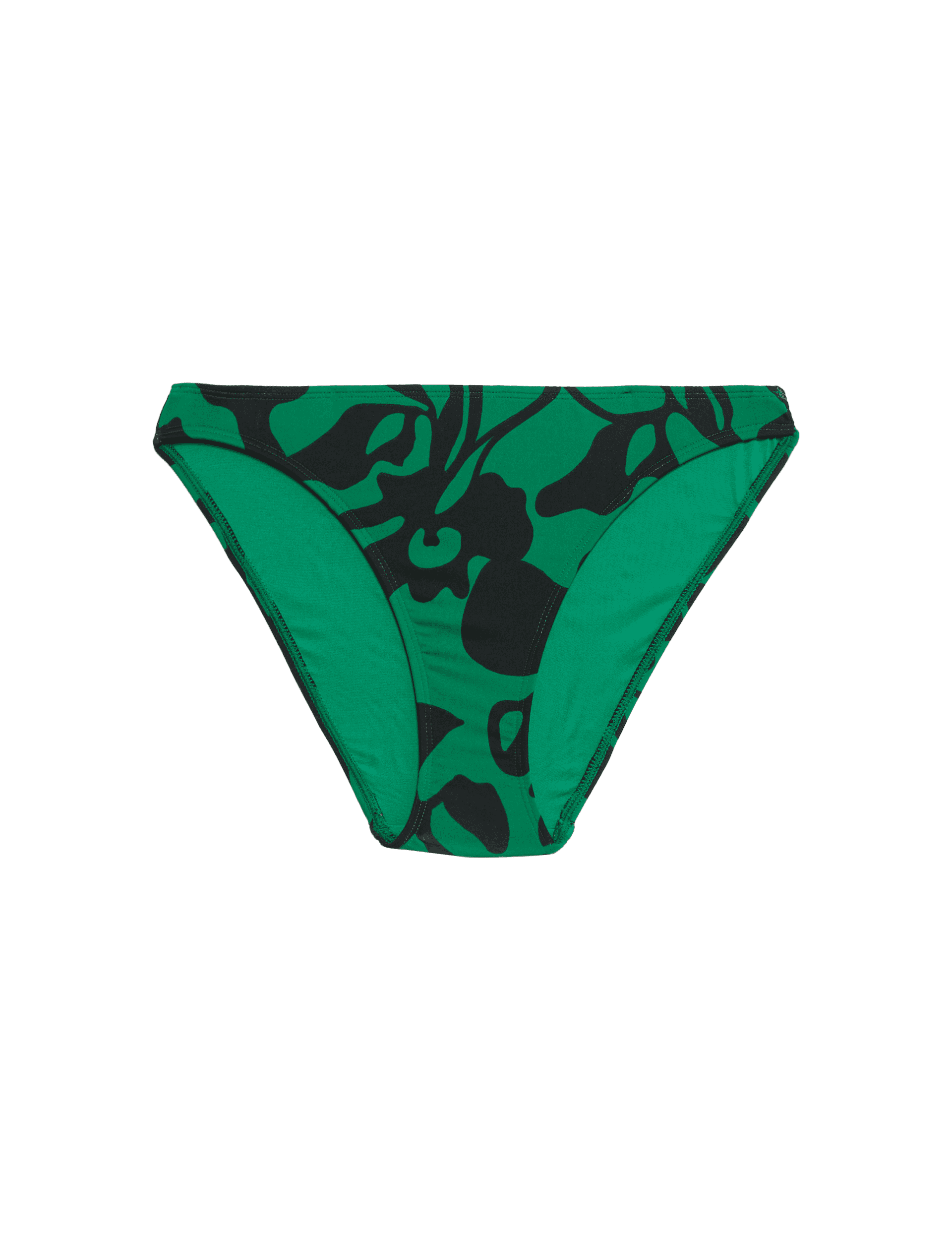 M&S Collection Women's Printed High Leg Bikini Bottoms - 10 - Green Mix, Green Mix,Dark Brown Mix