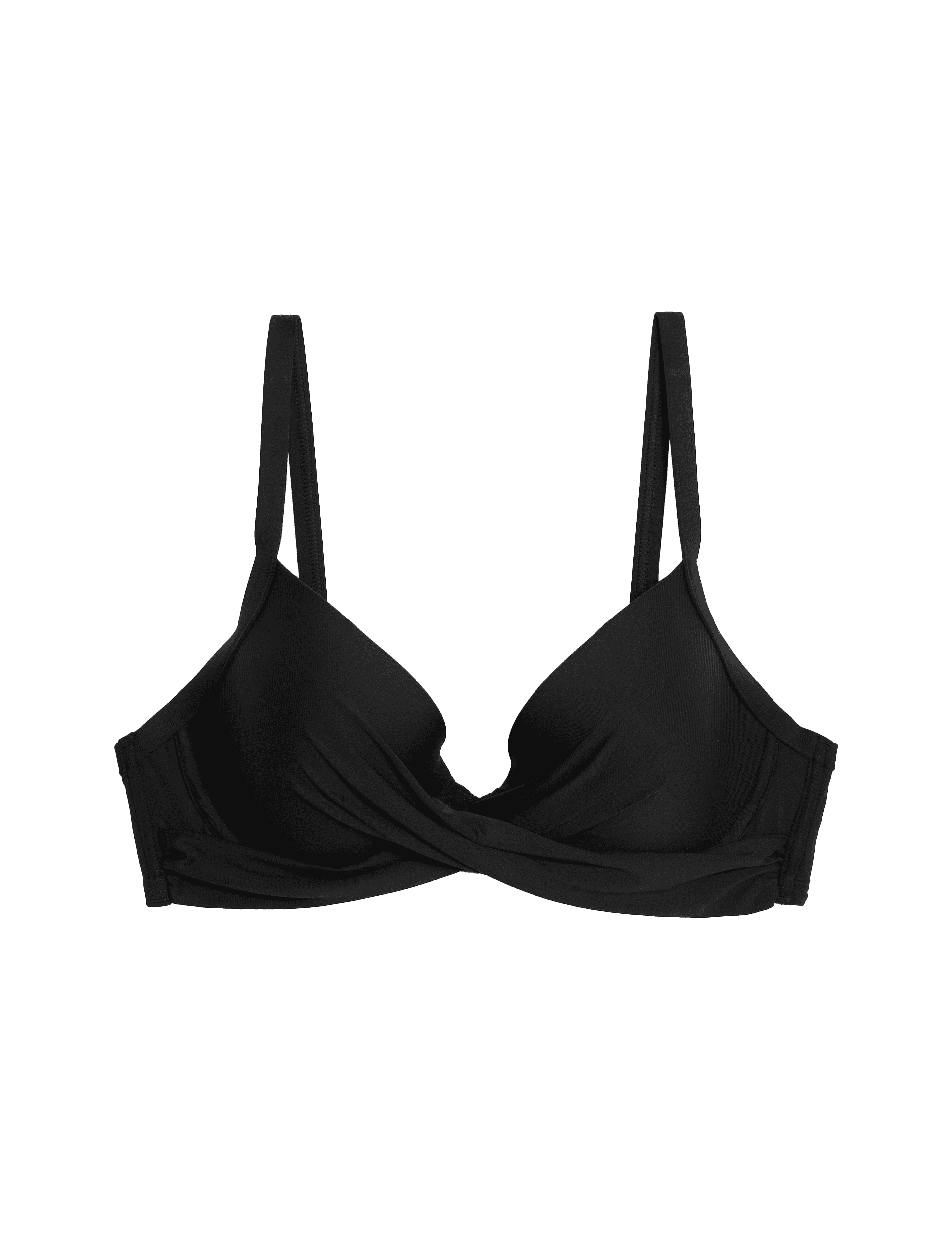 M&S Collection Women's Wired Padded Plunge Bikini Top D-G - 34E - Black, Black