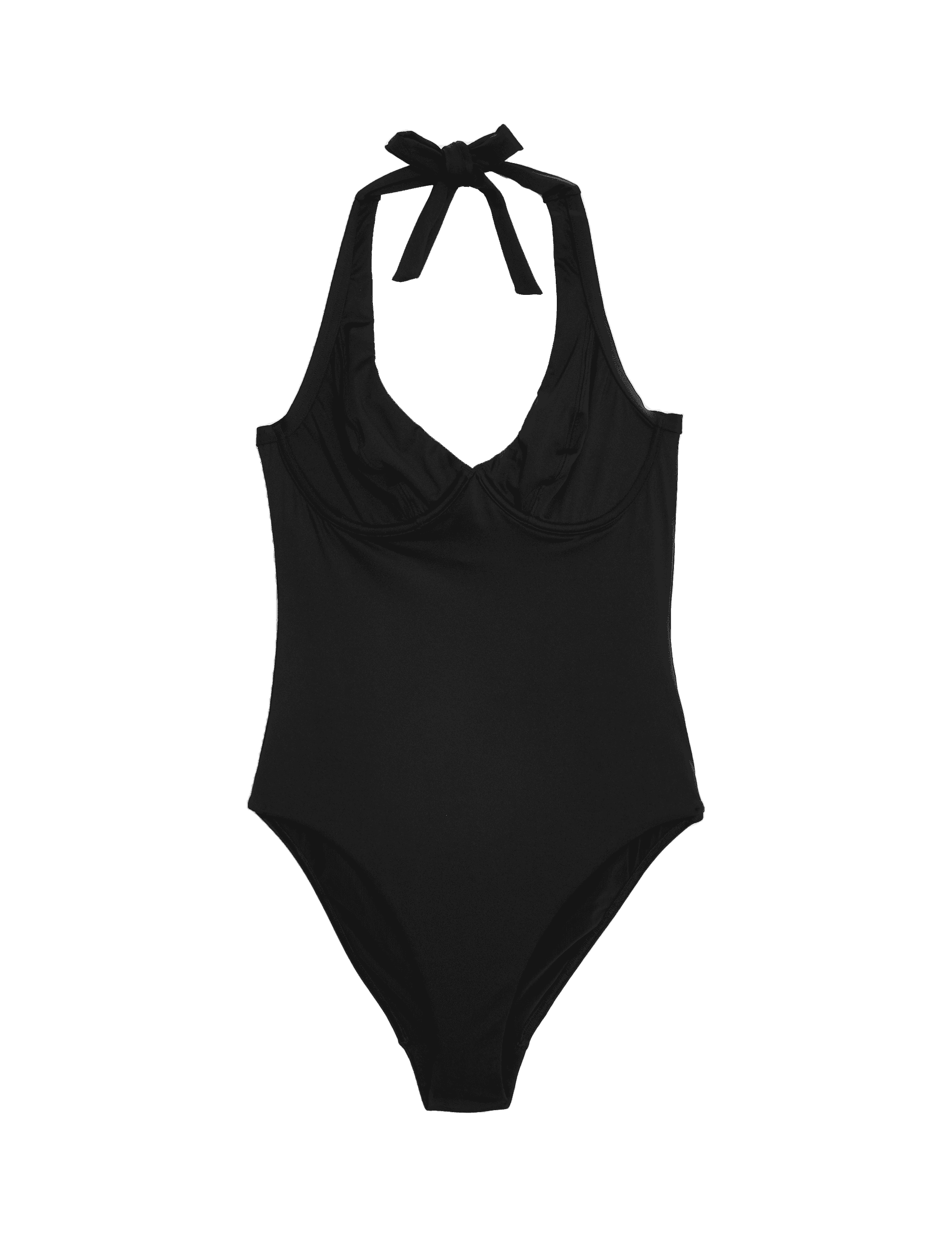 M&S Collection Women's Tummy Control Wired Halterneck Swimsuit D-GG - 34D - Black, Black