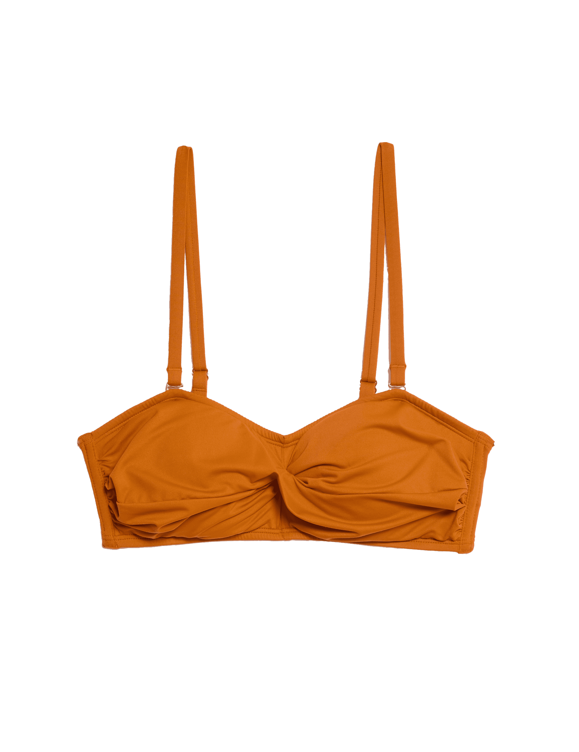 M&S Collection Women's Padded Twist Front Bandeau Bikini Top - 12 - Marmalade, Marmalade