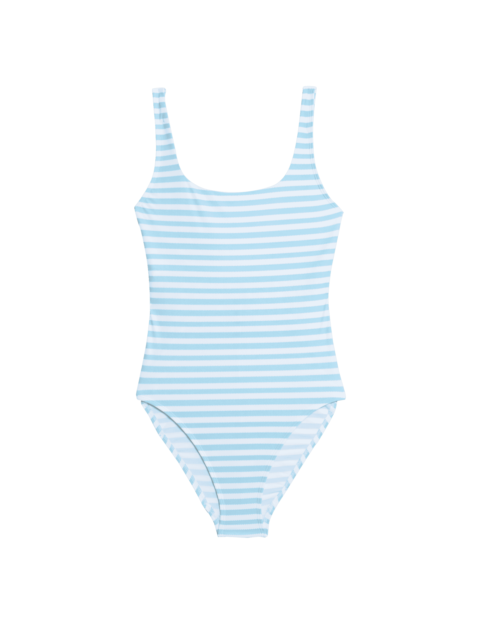 M&S Collection Women's Printed Scoop Neck Swimsuit - 12REG - Light Blue Mix, Light Blue Mix