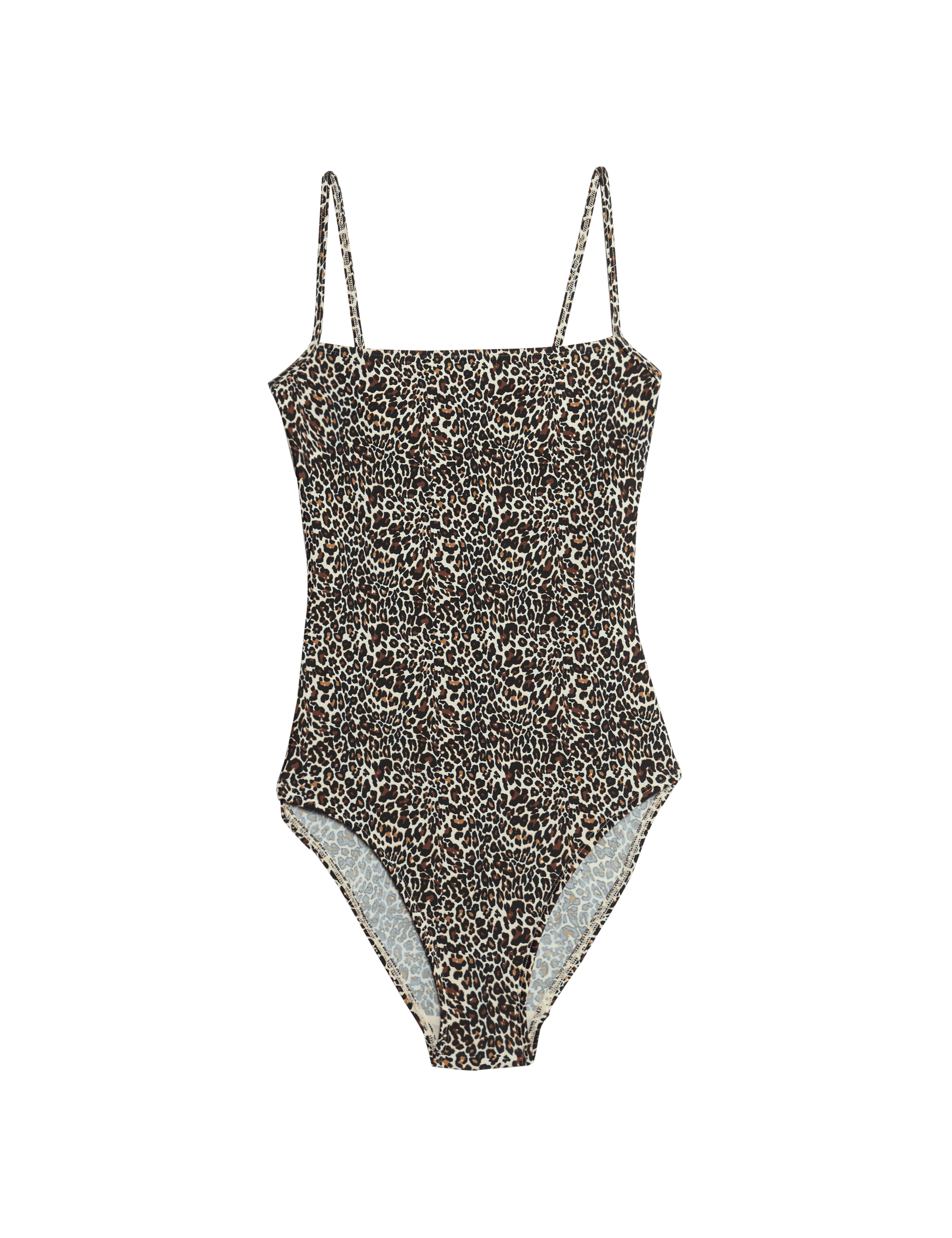 M&S Collection Women's Printed Square Neck Swimsuit - 6REG - Brown Mix, Brown Mix