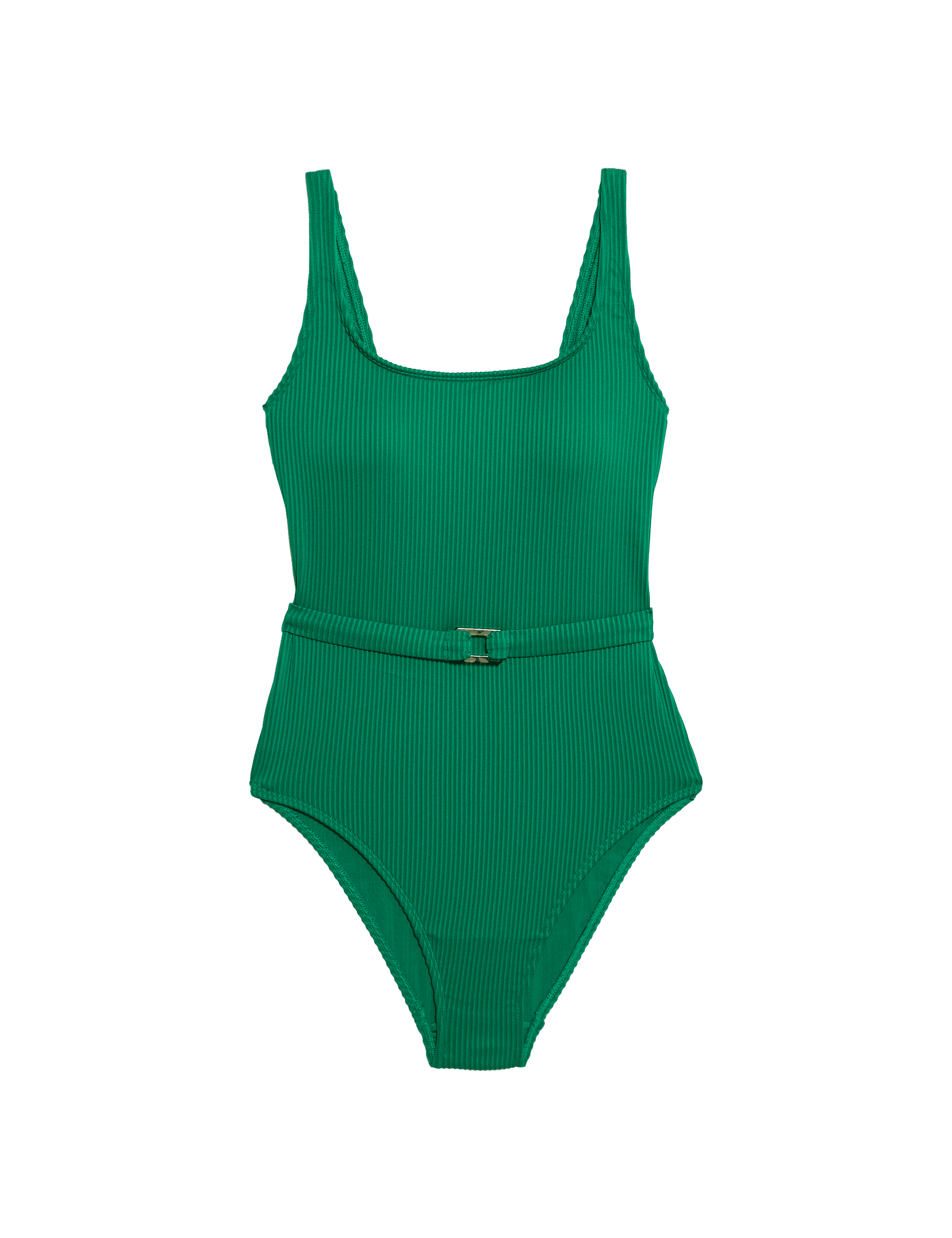 M&S Collection Women's Post surgery Tummy Control Belted Swimsuit - 12 - Bright Green, Black,Bright 