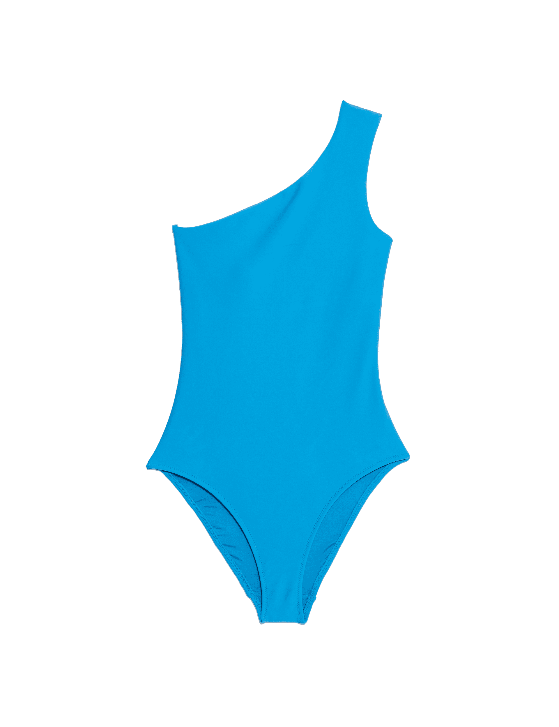 M&S Collection Women's Padded One Shoulder Swimsuit - 10REG - Kingfisher, Black,Kingfisher