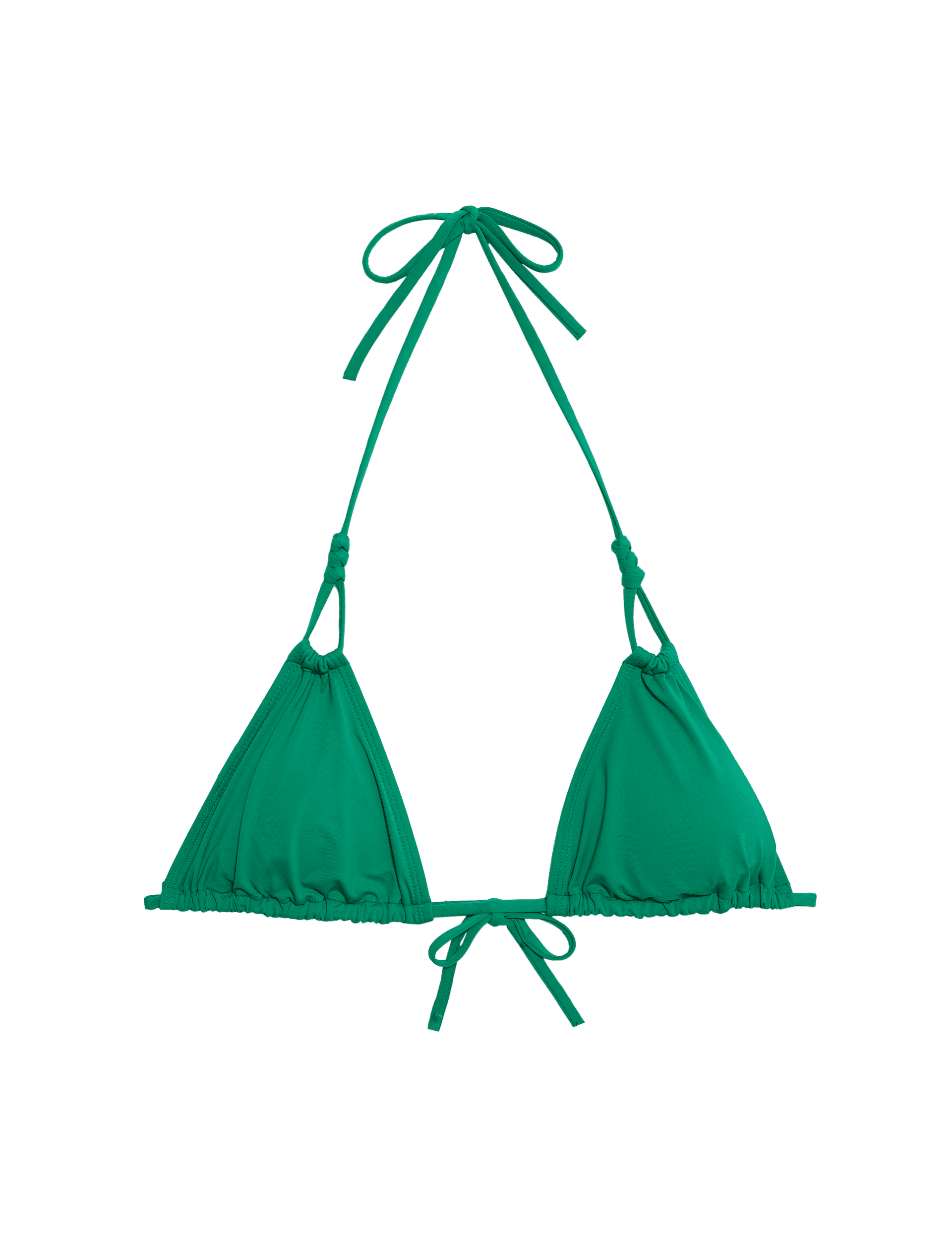 M&S Collection Women's Knot Front Triangle Bikini Top - 12 - Bright Green, Bright Green