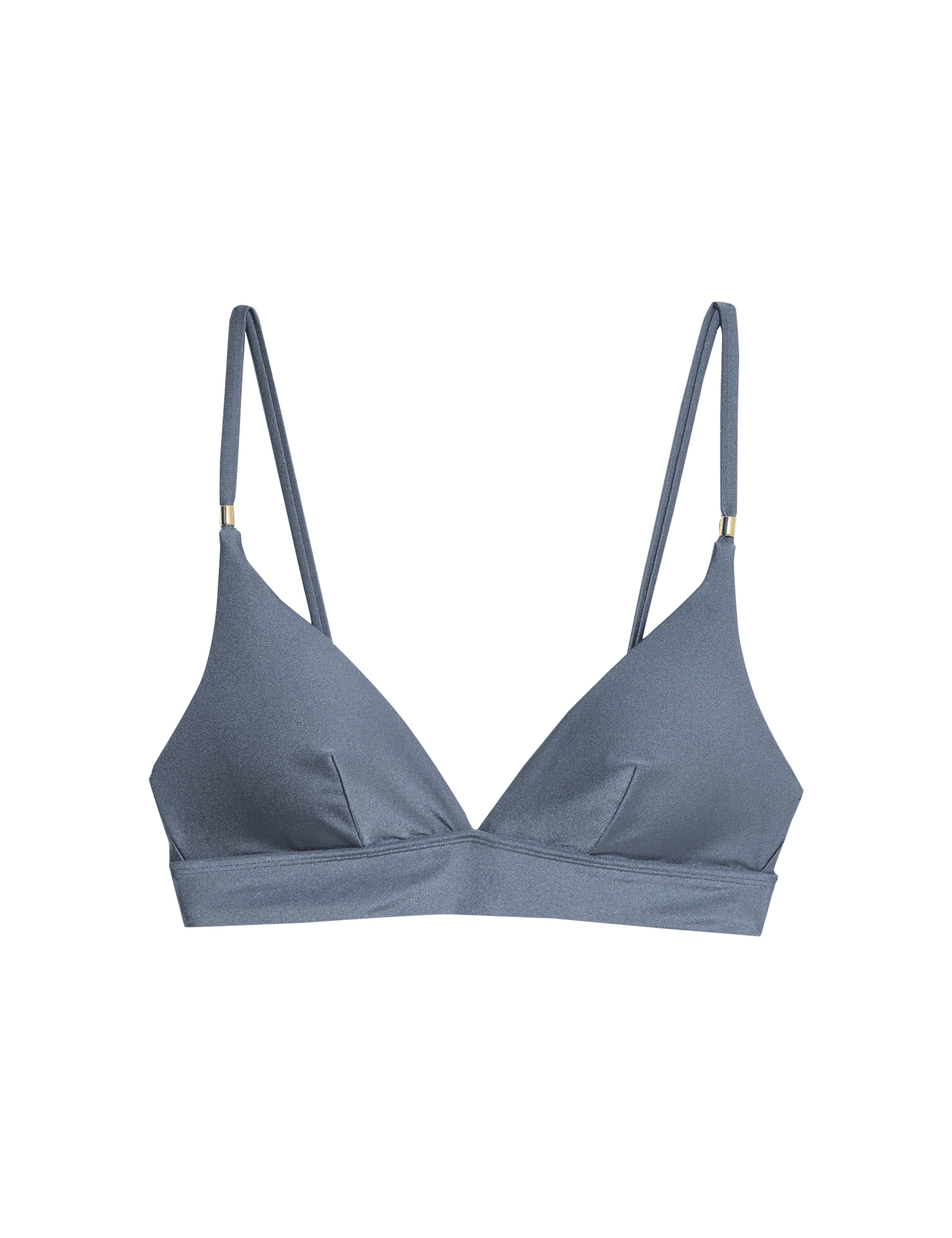 M&S Collection Women's Padded Trim Detail Plunge Bikini Top - 12 - Grey Blue, Grey Blue