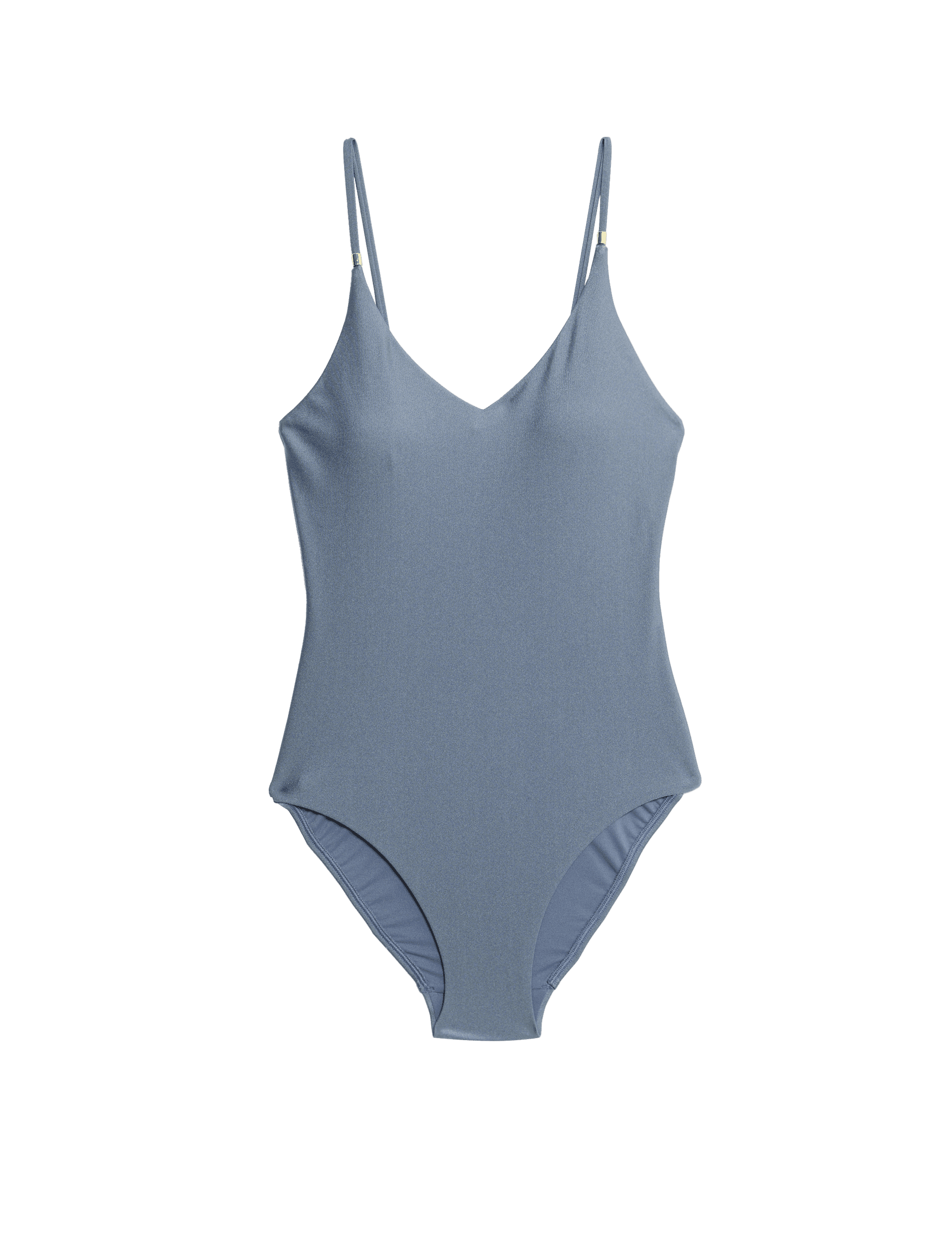 M&S Collection Women's Trim Detail Plunge V-Neck Swimsuit - 12 - Grey Blue, Grey Blue