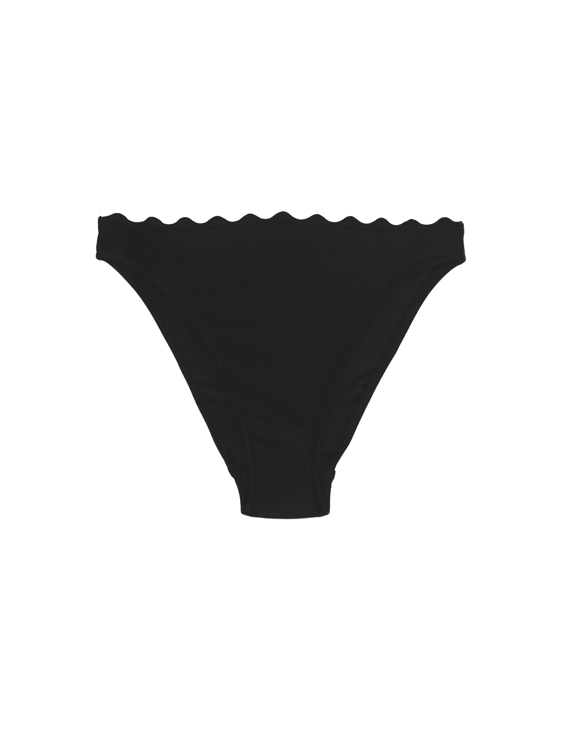 M&S Collection Women's Neoprene Scallop High Leg Bikini Bottoms - 16 - Black, Bright Green,Black