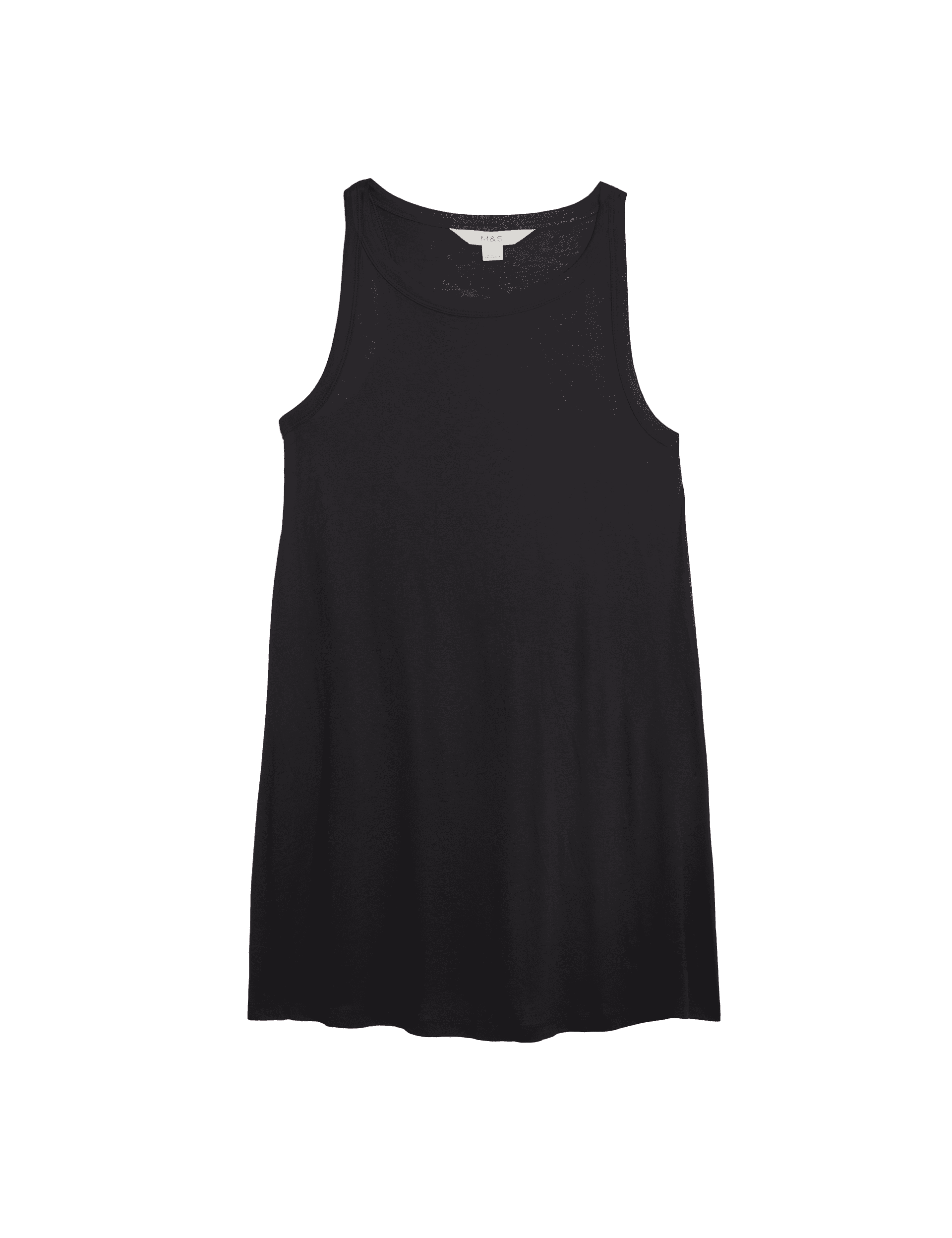 M&S Collection Women's Jersey Racerback Mini Swing Dress - 12 - Black, Black,Marmalade