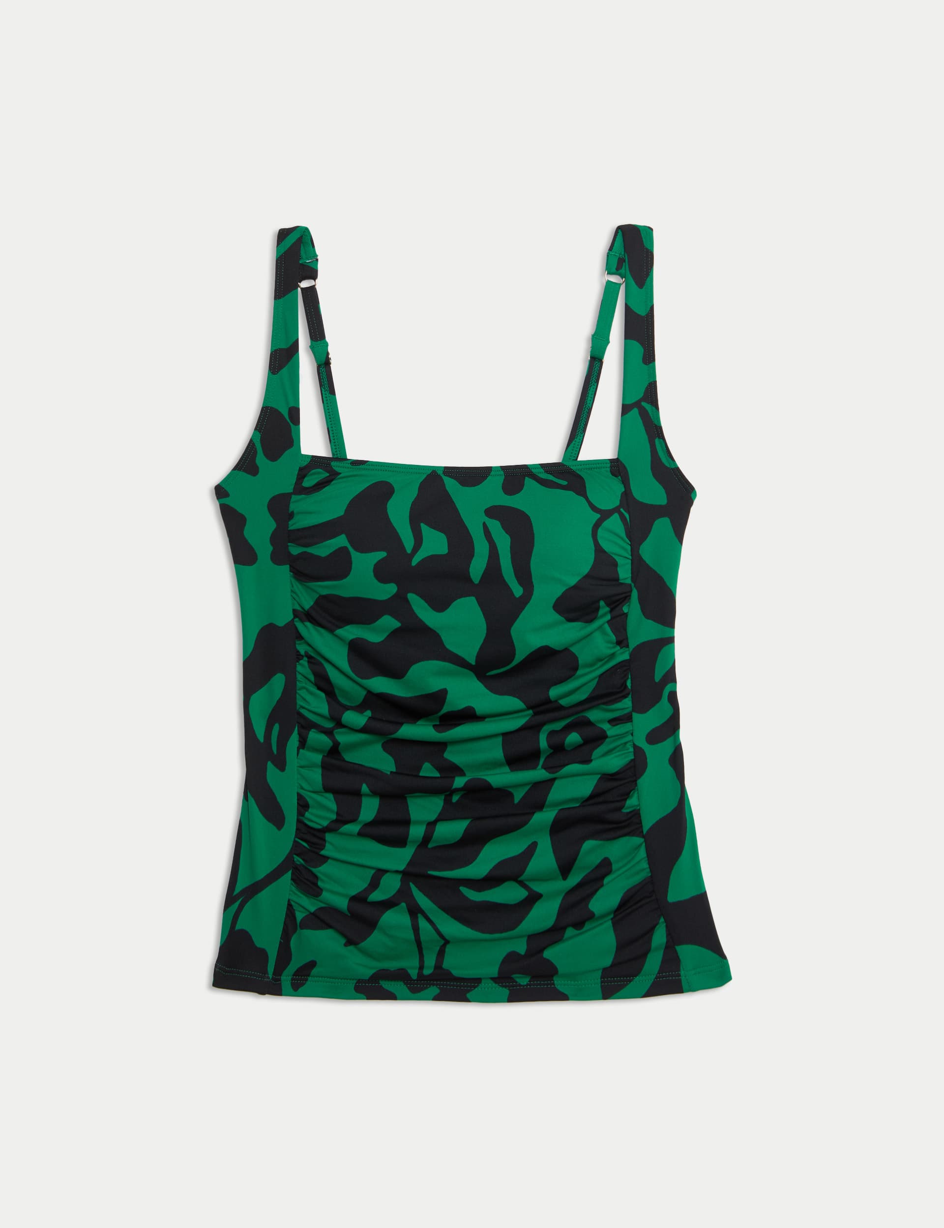 M&S Collection Women's 360 Tummy Control Printed Padded Tankini Top - 12 - Green Mix, Green Mix,Fuch