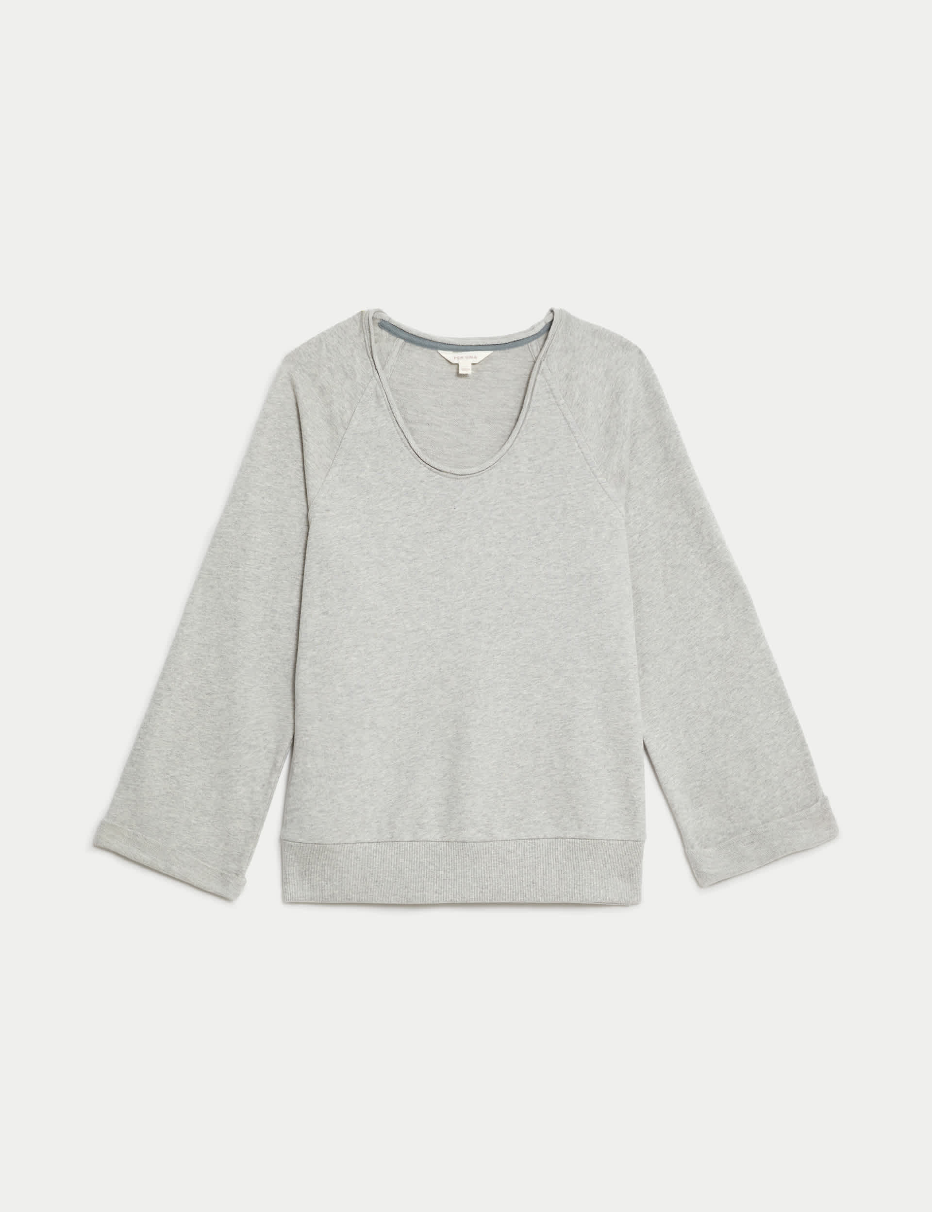 Per Una Women's Pure Cotton Scoop Neck Relaxed Sweatshirt - M - Grey Marl, Grey Marl