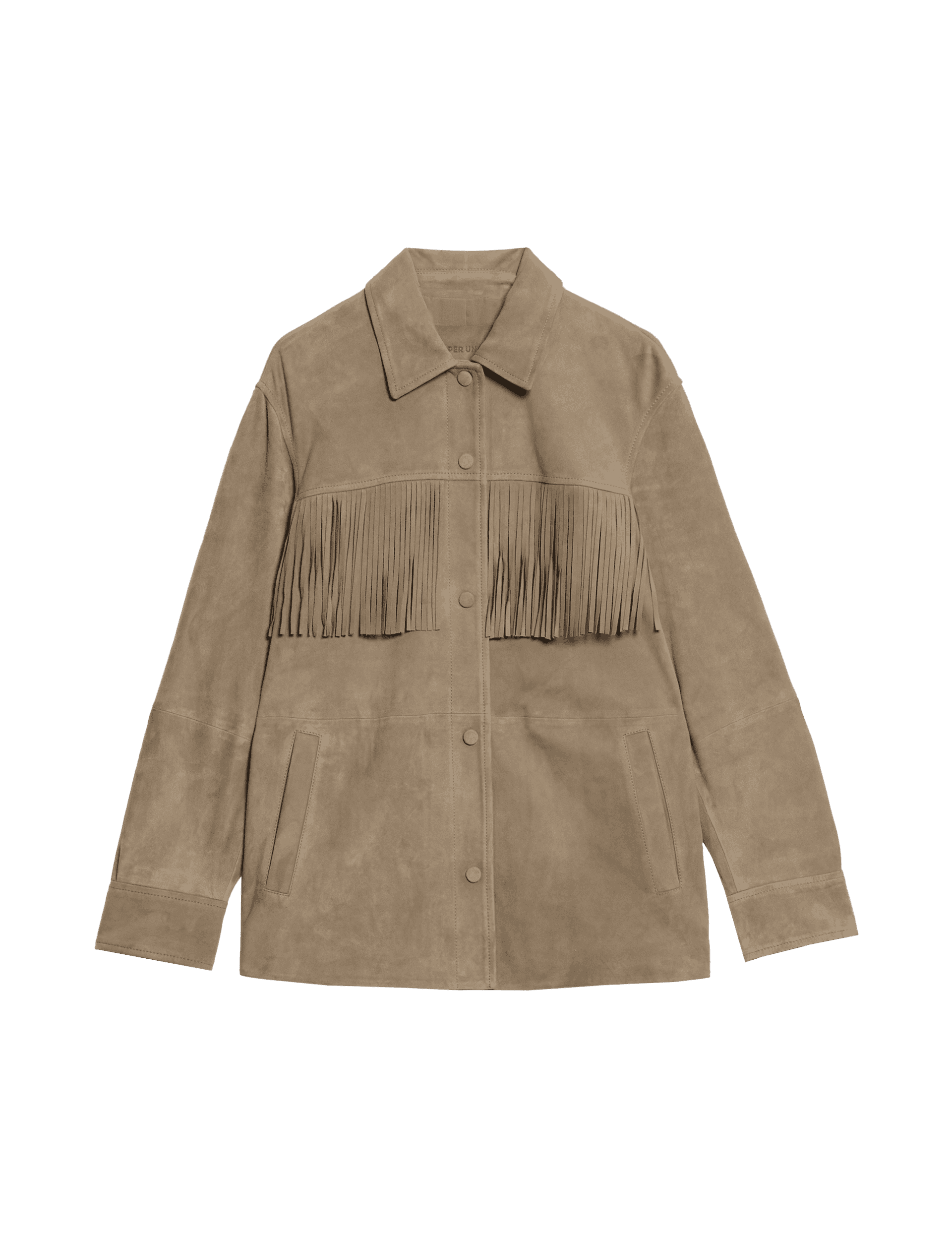 Per Una Women's Suede Fringe Jacket - 14 - Tan, Tan