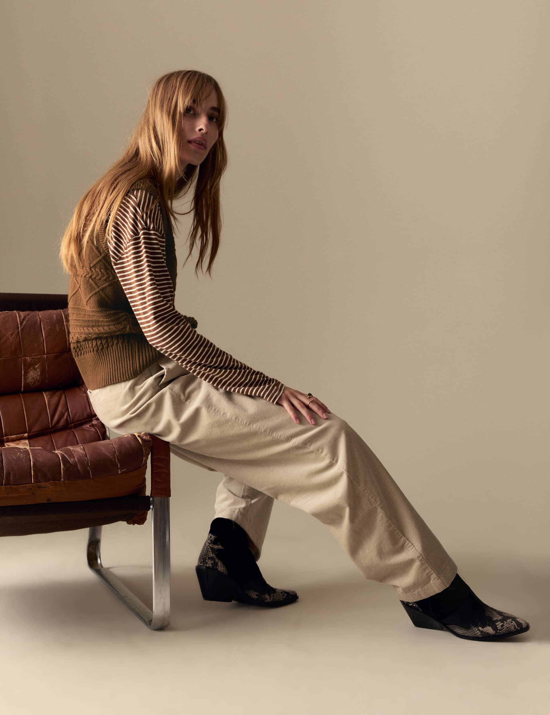 Per Una Women's Merino Wool Blend Textured Knitted Vest