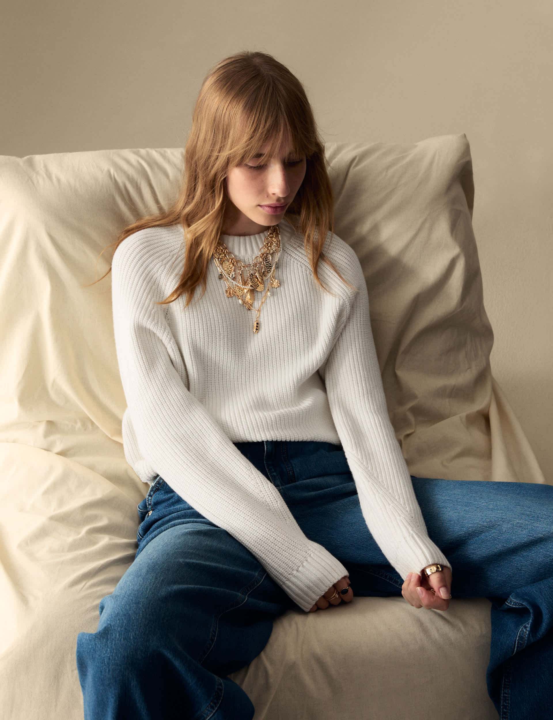 Per Una Women's Merino Wool Blend Textured Jumper