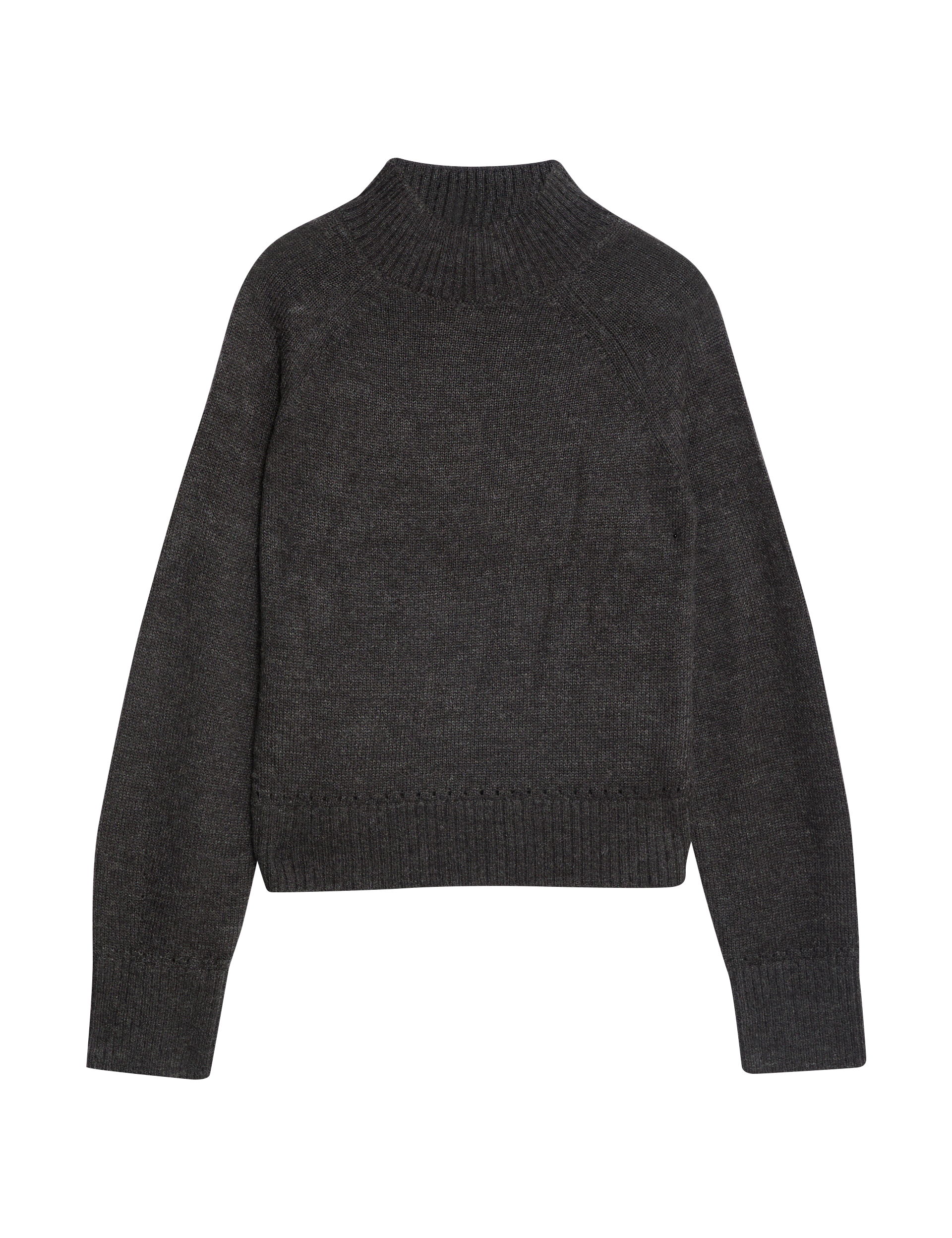 Per Una Women's Funnel Neck Jumper with Wool - Charcoal, Charcoal