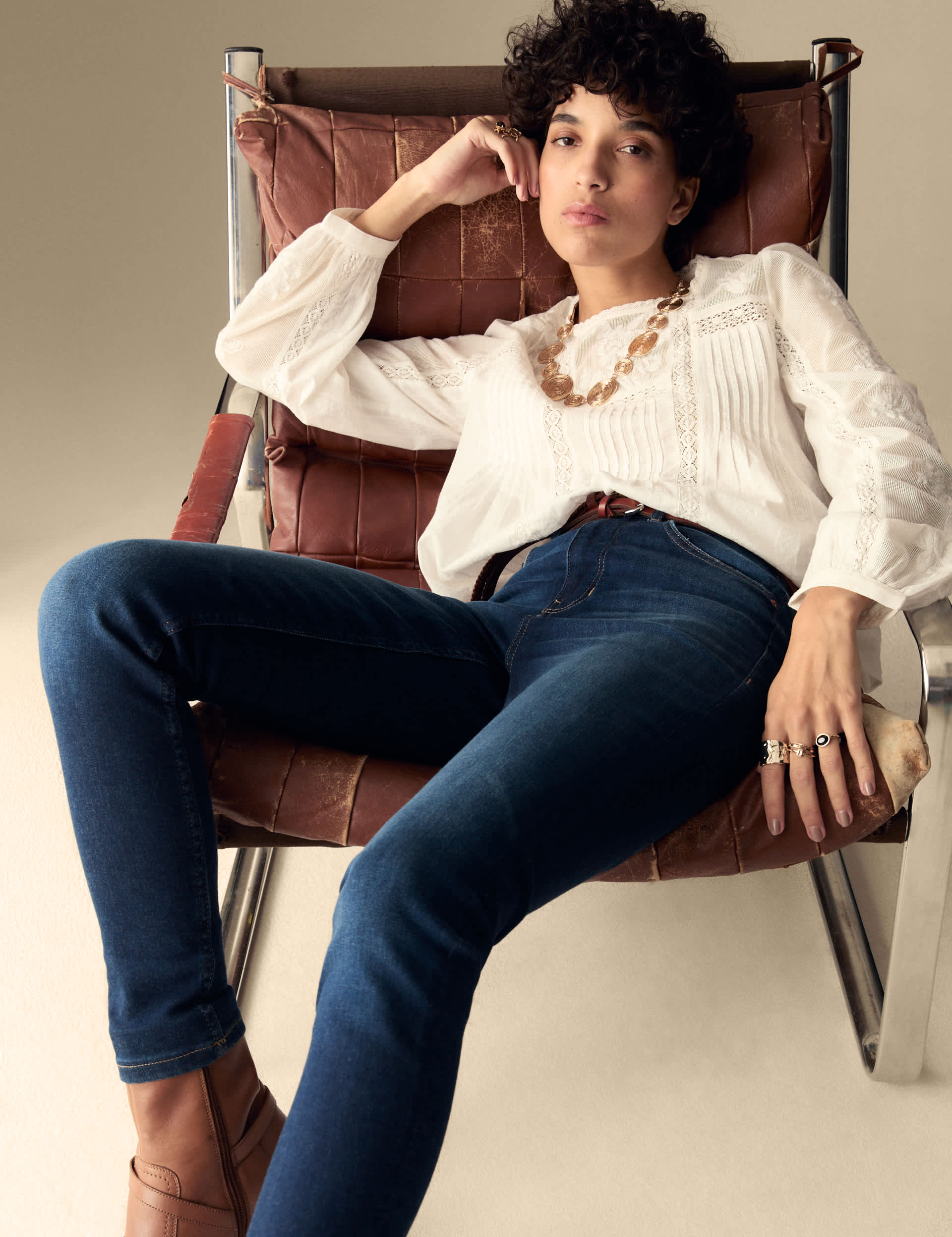 Per Una Women's High Waisted Skinny Ankle Grazer Jeans