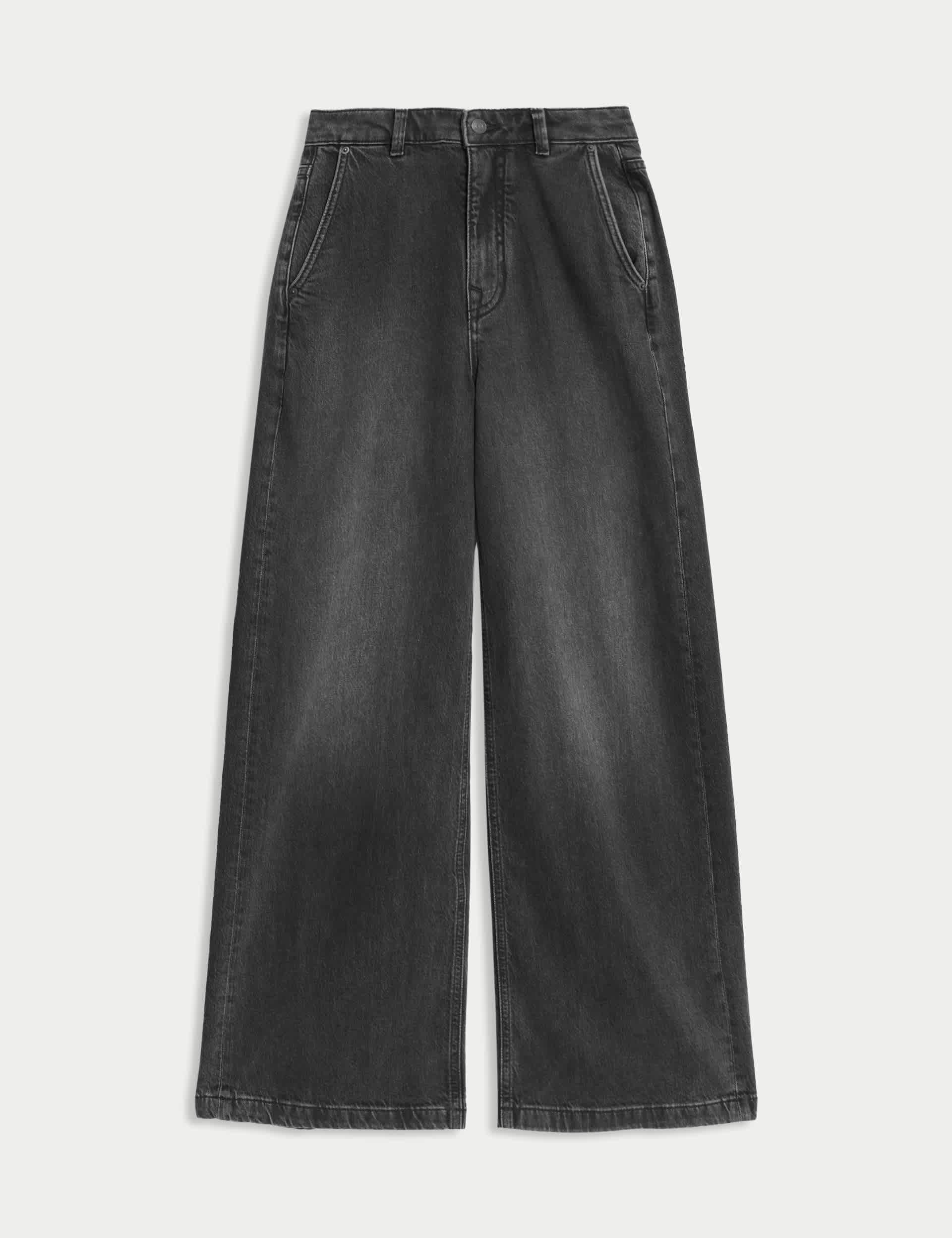 Per Una Women's High Waisted Wide Leg Jeans with Lyocell