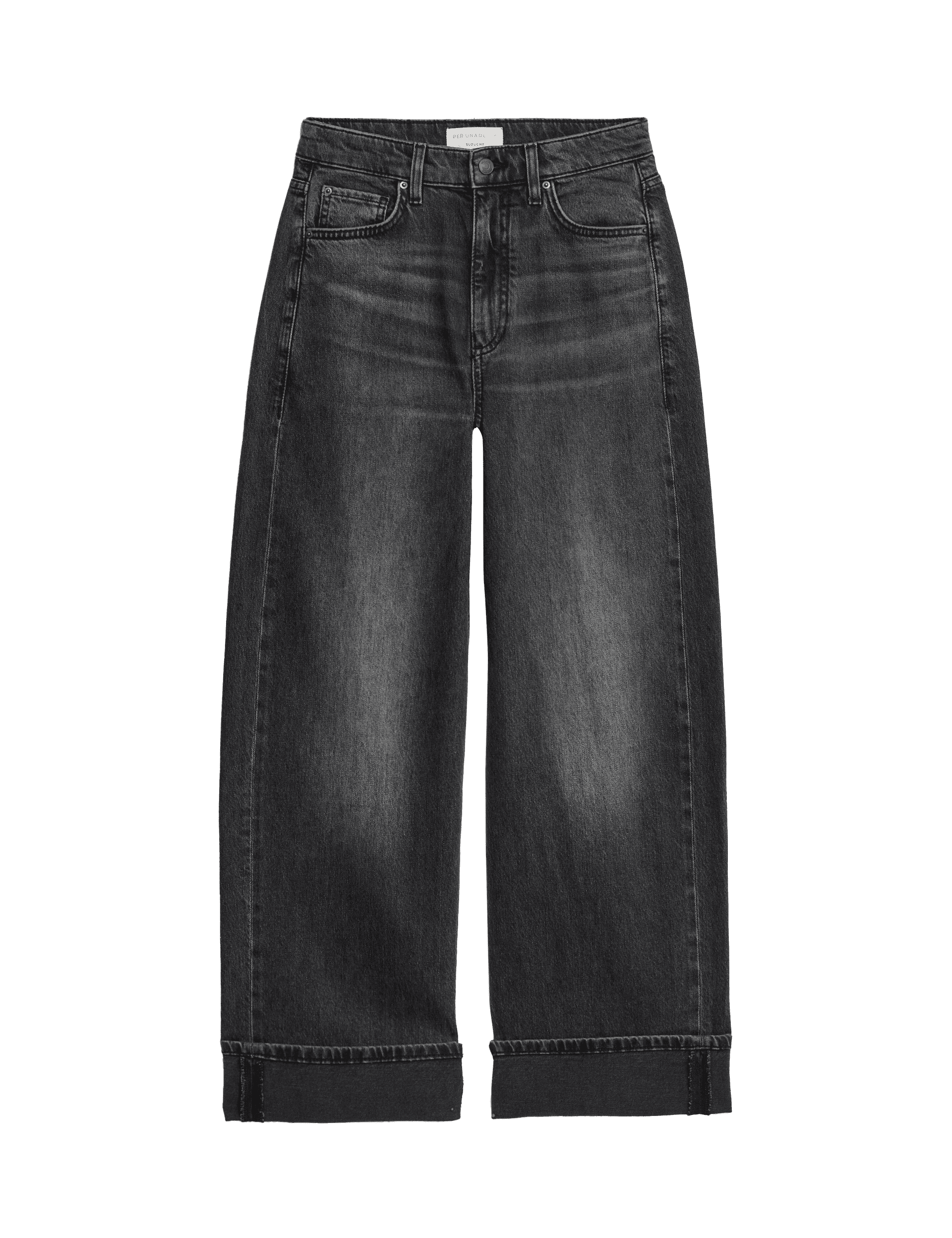 Per Una Women's High Waisted Straight Leg Turn Up Jeans - 14SHT - Grey, Grey