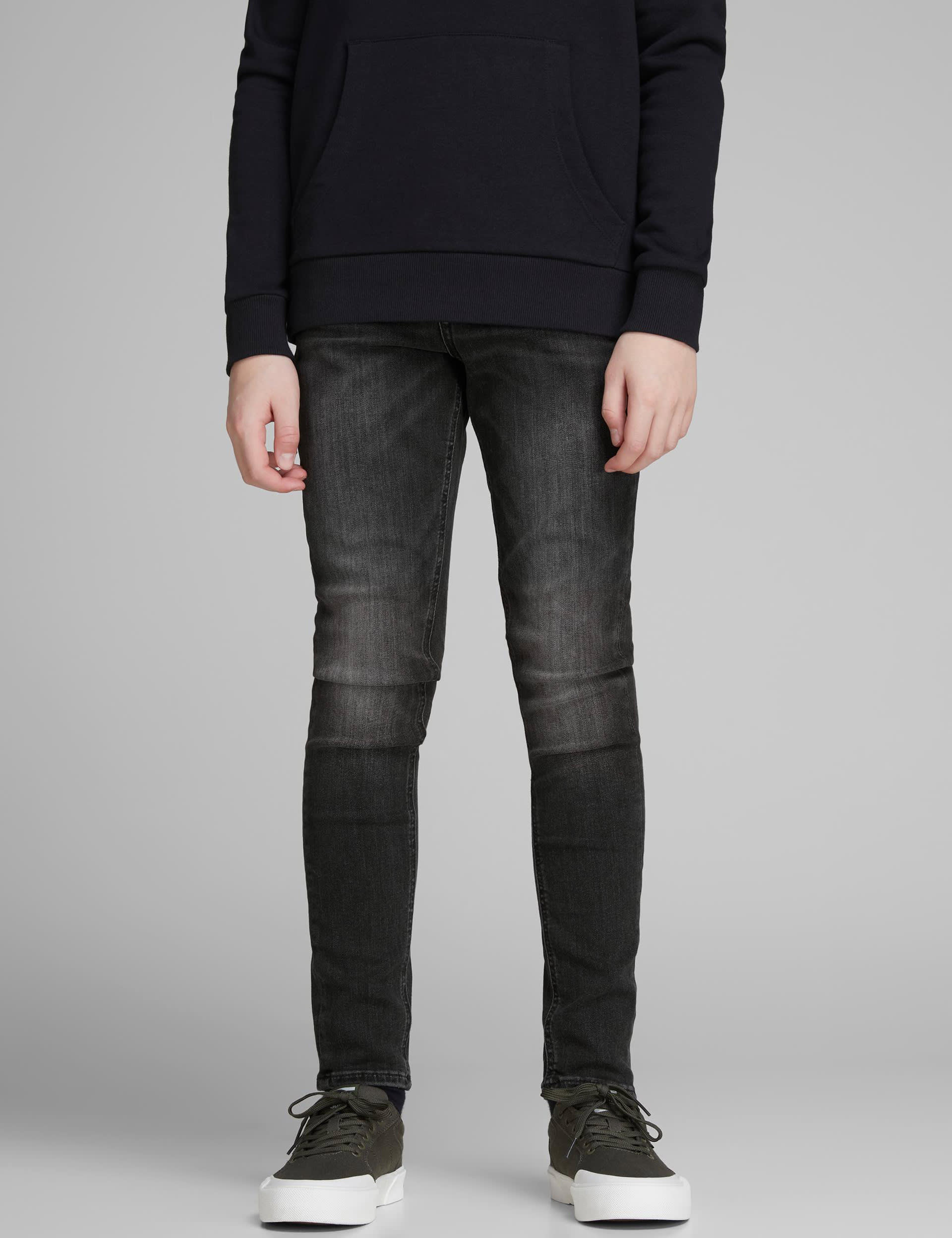 Jack & Jones Junior Boys Cotton Rich Slim Fit Jeans (8-16 Yrs) - 12y - Black Denim, Black Denim