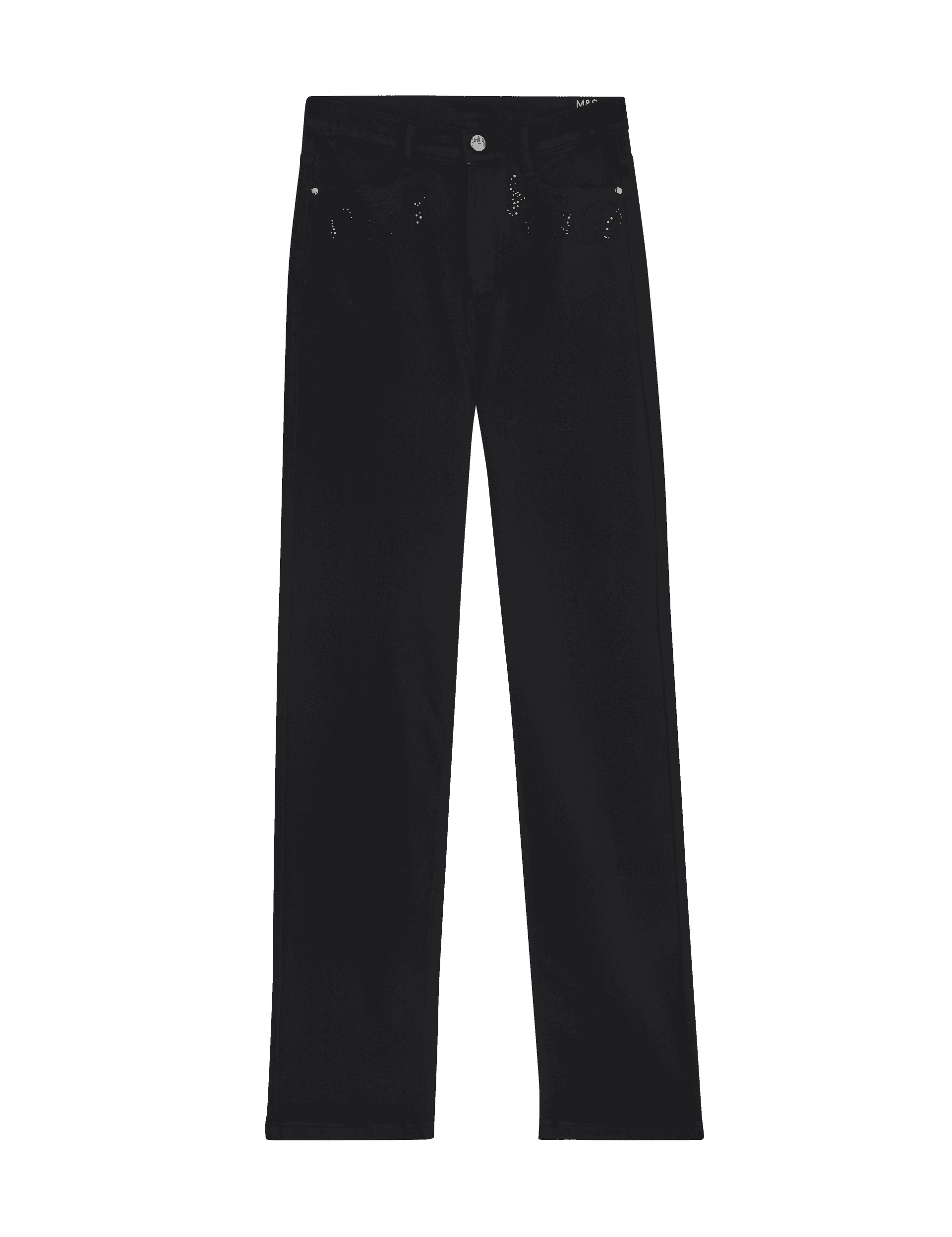 M&S Collection Women's High Waisted Embellished Straight Leg Jeans - 22SHT - Black, Black,Indigo