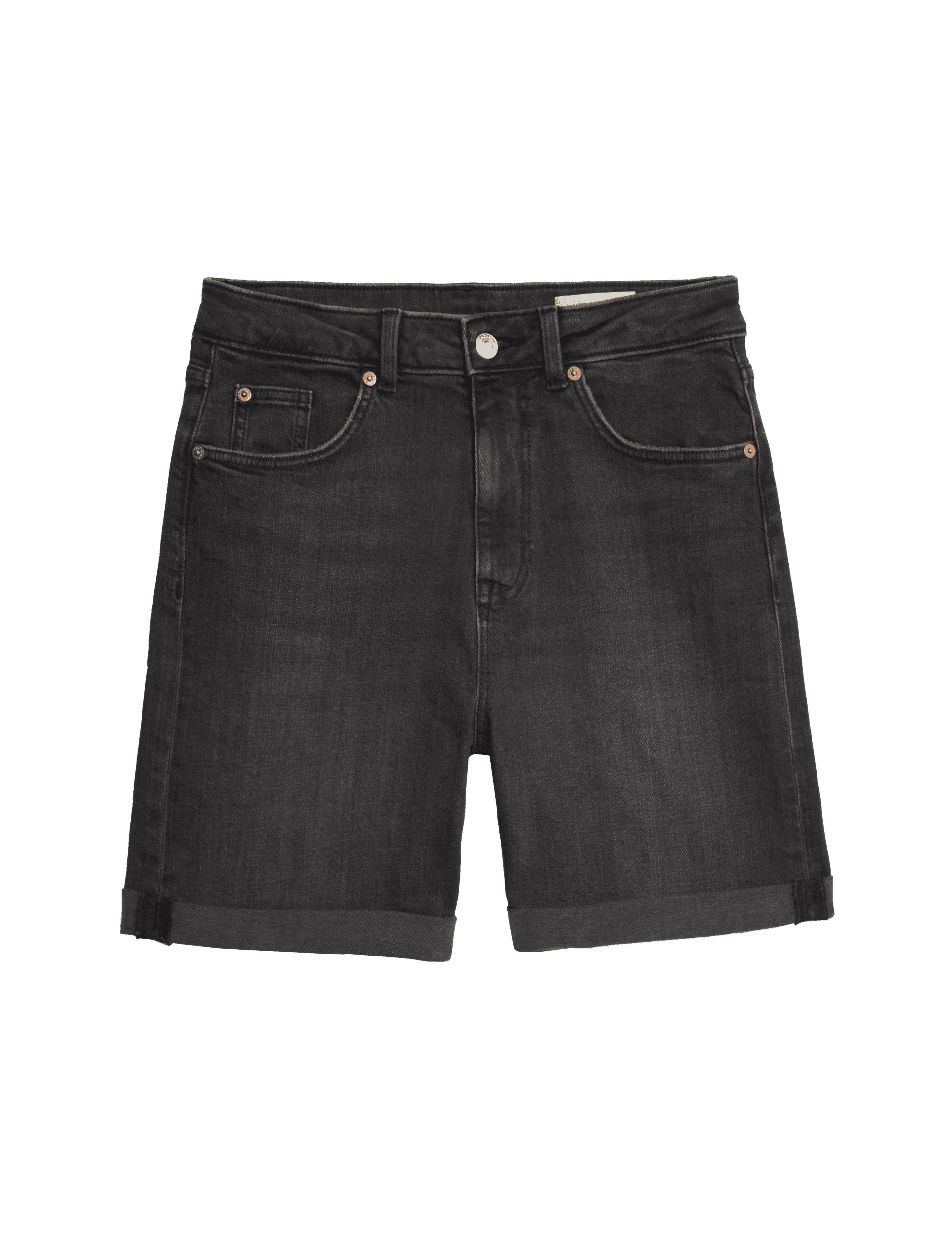 M&S Collection Women's Denim Boyfriend Shorts - 12 - Black, Black,Soft White,Pink,Light Green,Light 