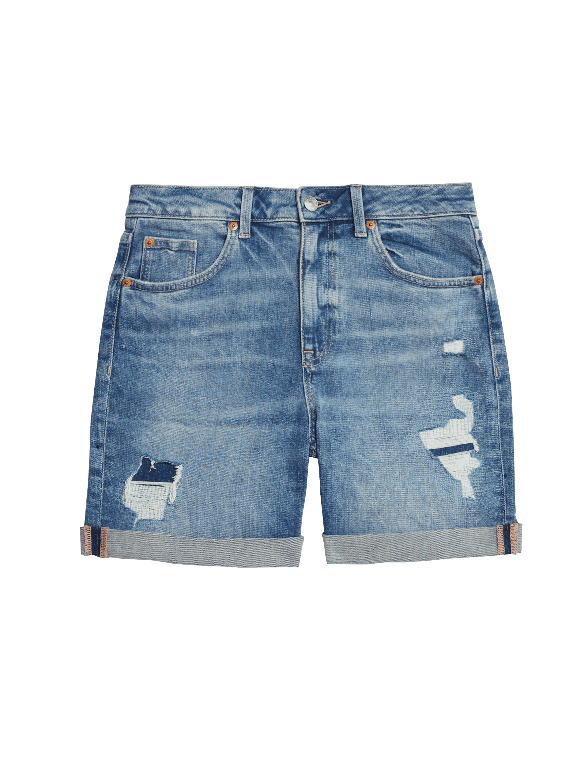 M&S Collection Women's Denim Boyfriend Shorts - 14 - Denim Mix, Denim Mix