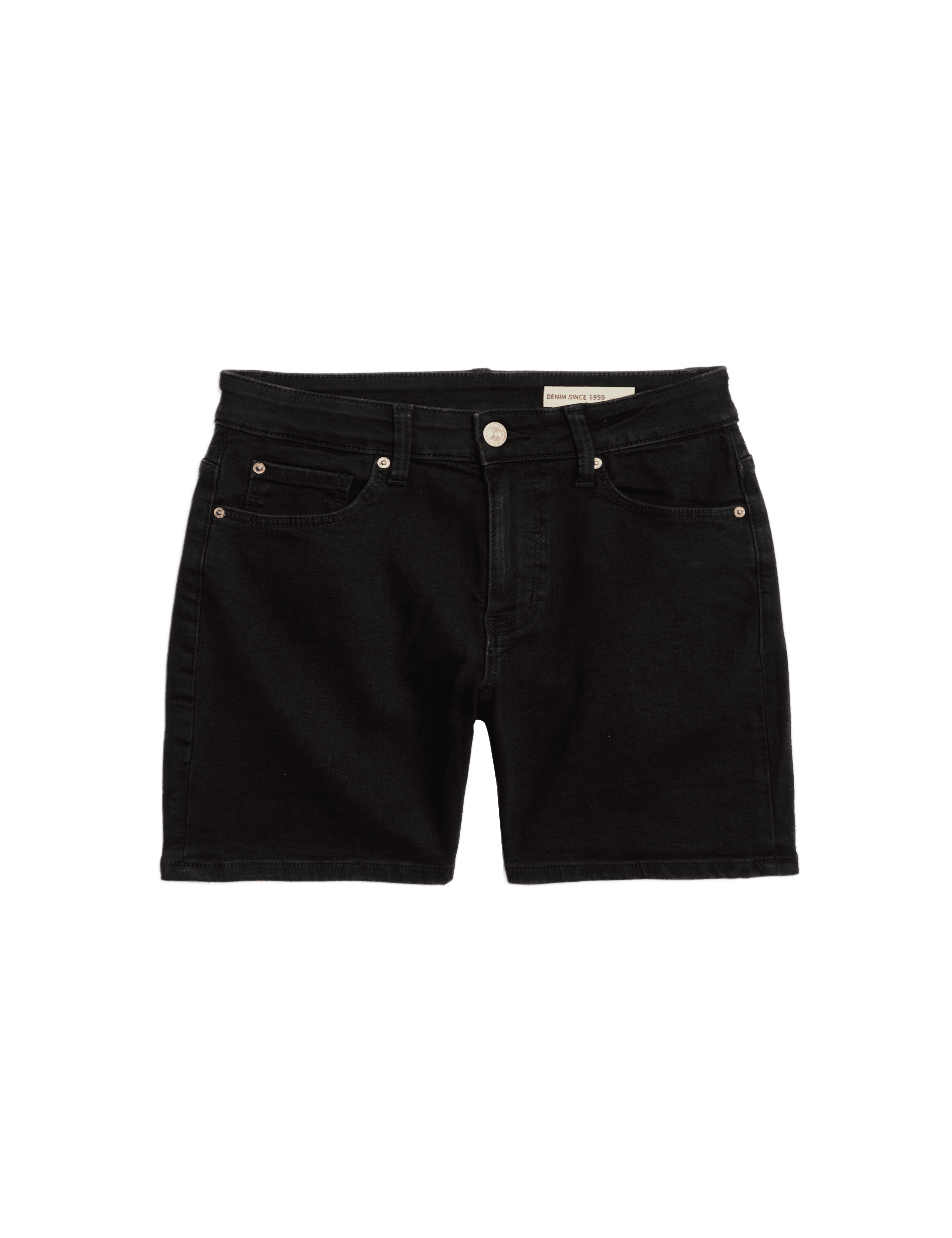 M&S Collection Women's Denim Shorts - 16 - Black, Soft White,Black,Med Blue Denim