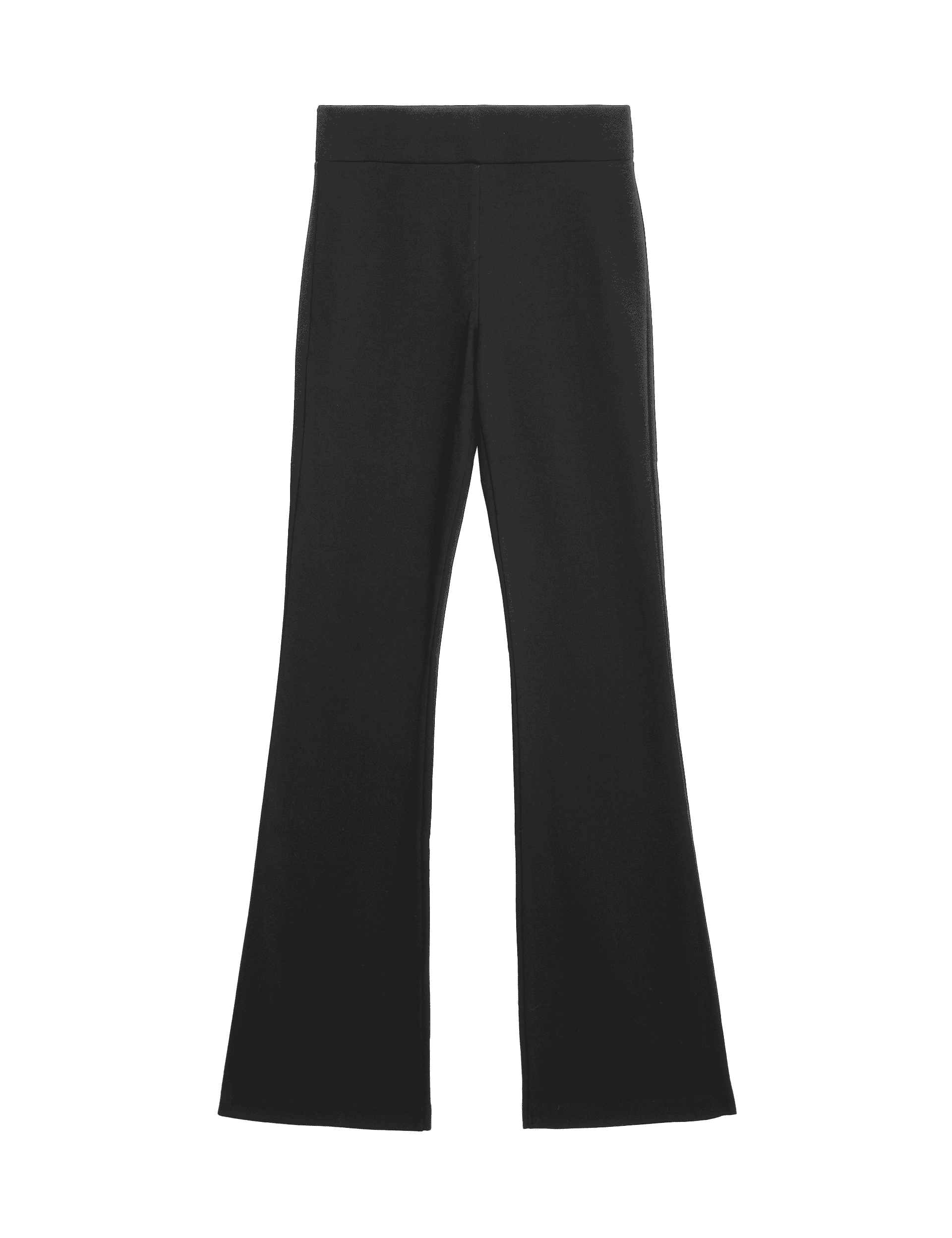 M&S Collection Women's Jersey Elasticated Waist Flared Trousers - 6SHT - Black, Black