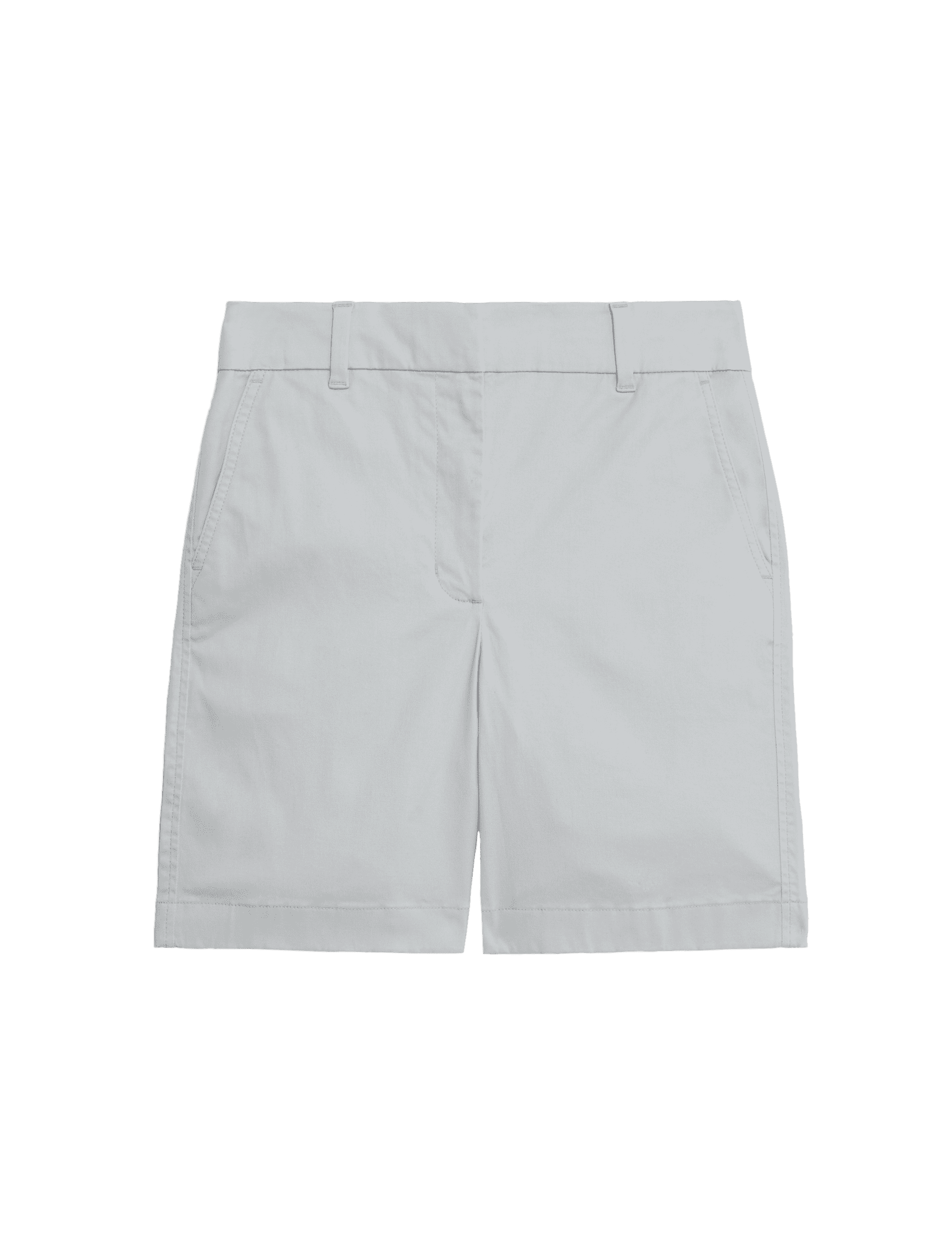 M&S Collection Women's Cotton Rich Chino Shorts - 14 - Pearl Grey, Light Caramel,Bright Sage,Pearl G