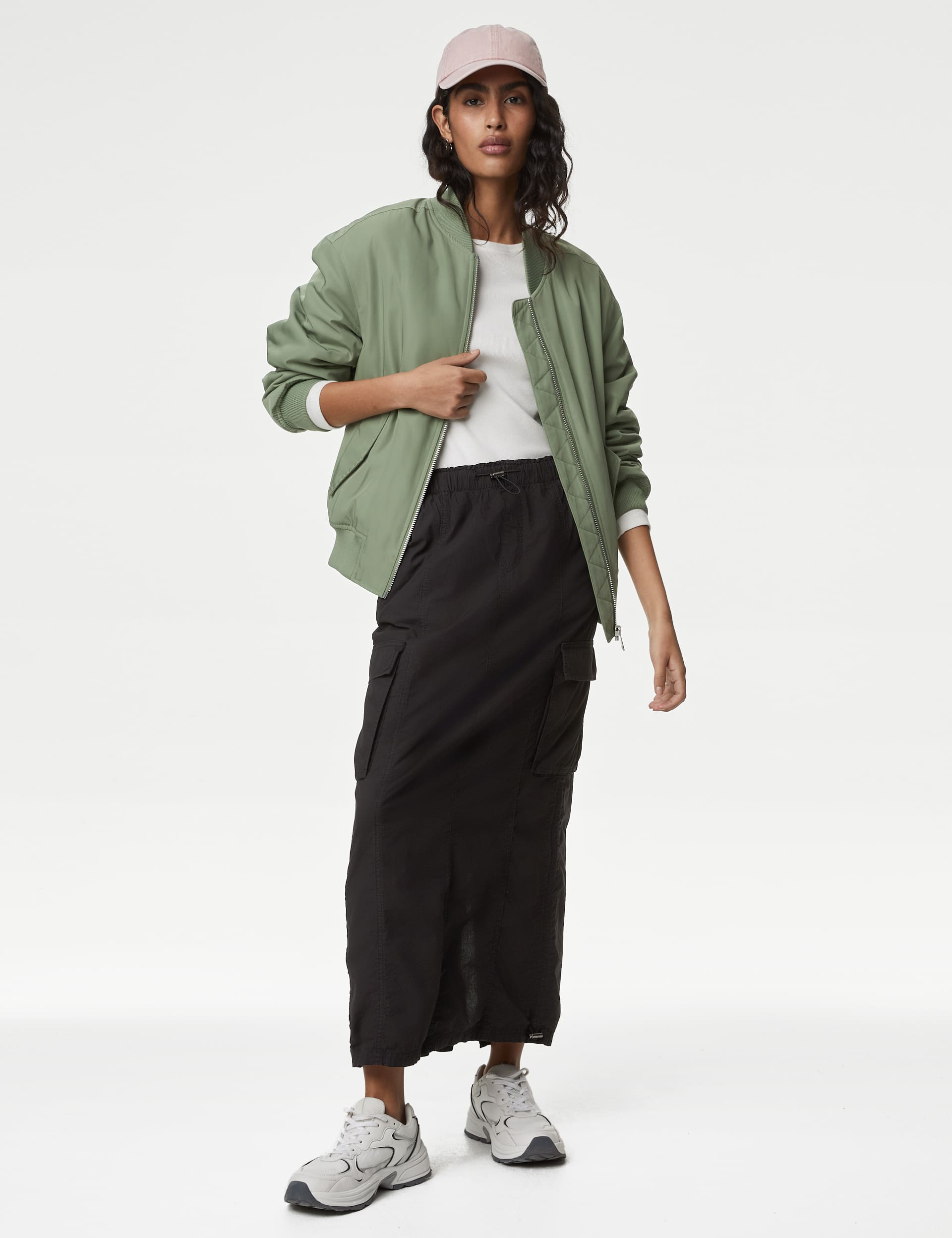 M&S Women's Pure Cotton Maxi Utility Skirt