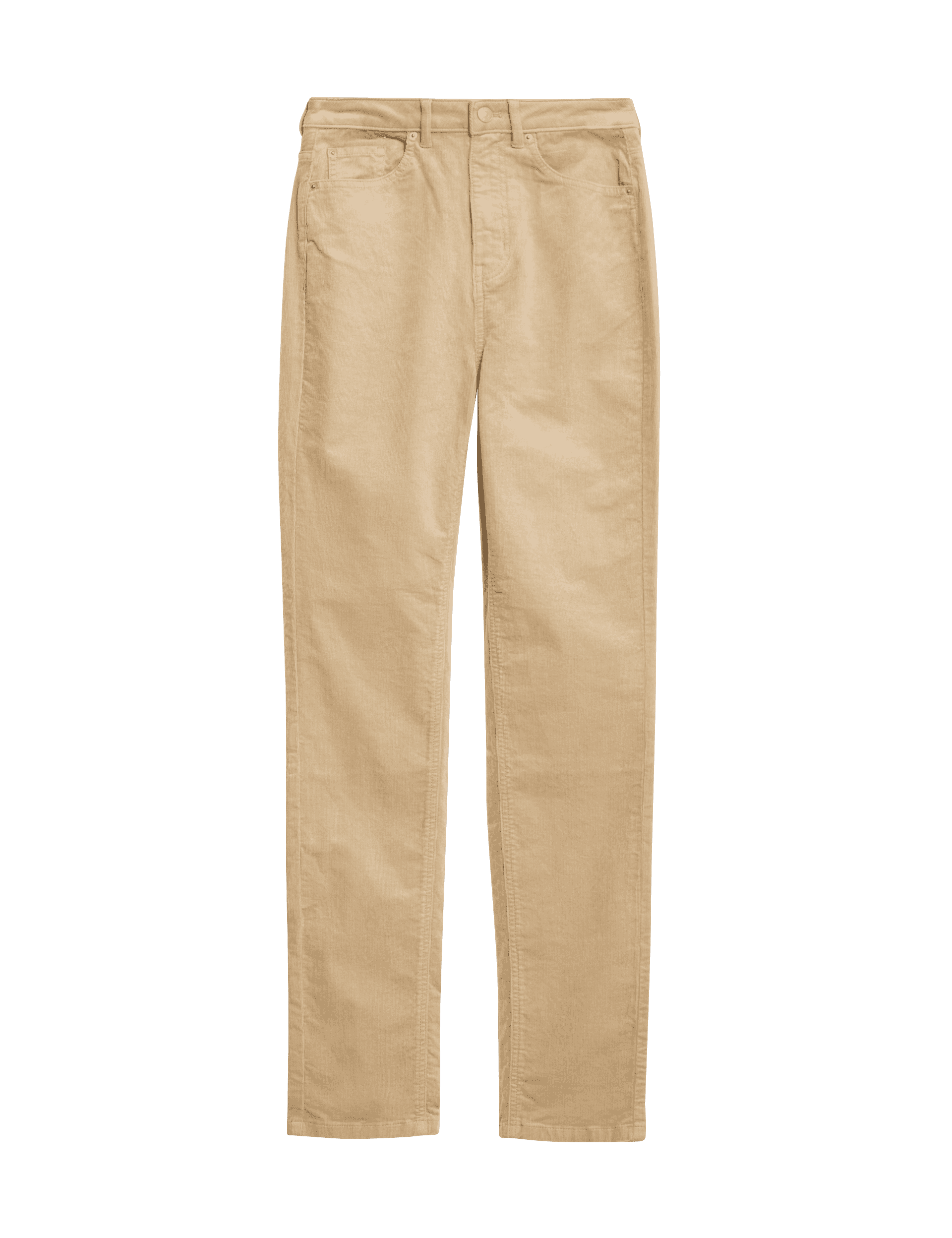 M&S Collection Women's Cord Straight Leg Trousers - 14SHT - Beige, Bitter Chocolate,Dark Green,Black