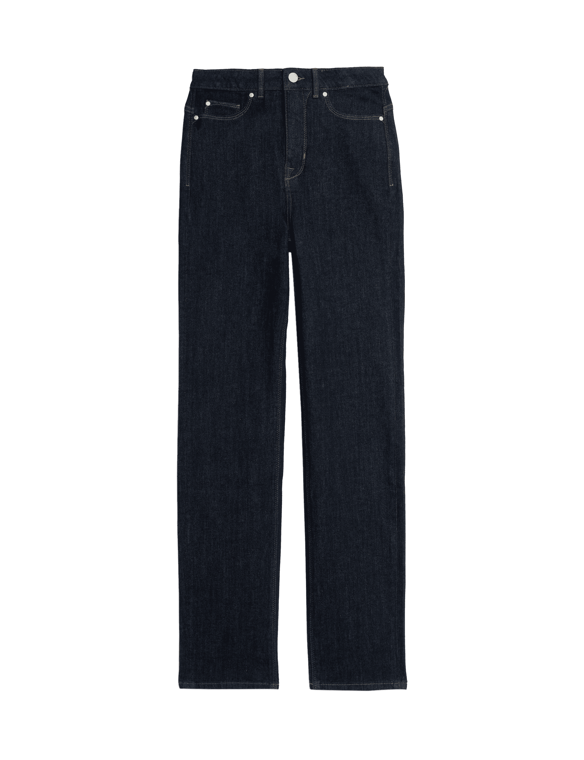 M&S Collection Women's Magic Shaping High Waisted Straight Leg Jeans - 12SHT - Indigo Mix, Black,Ind