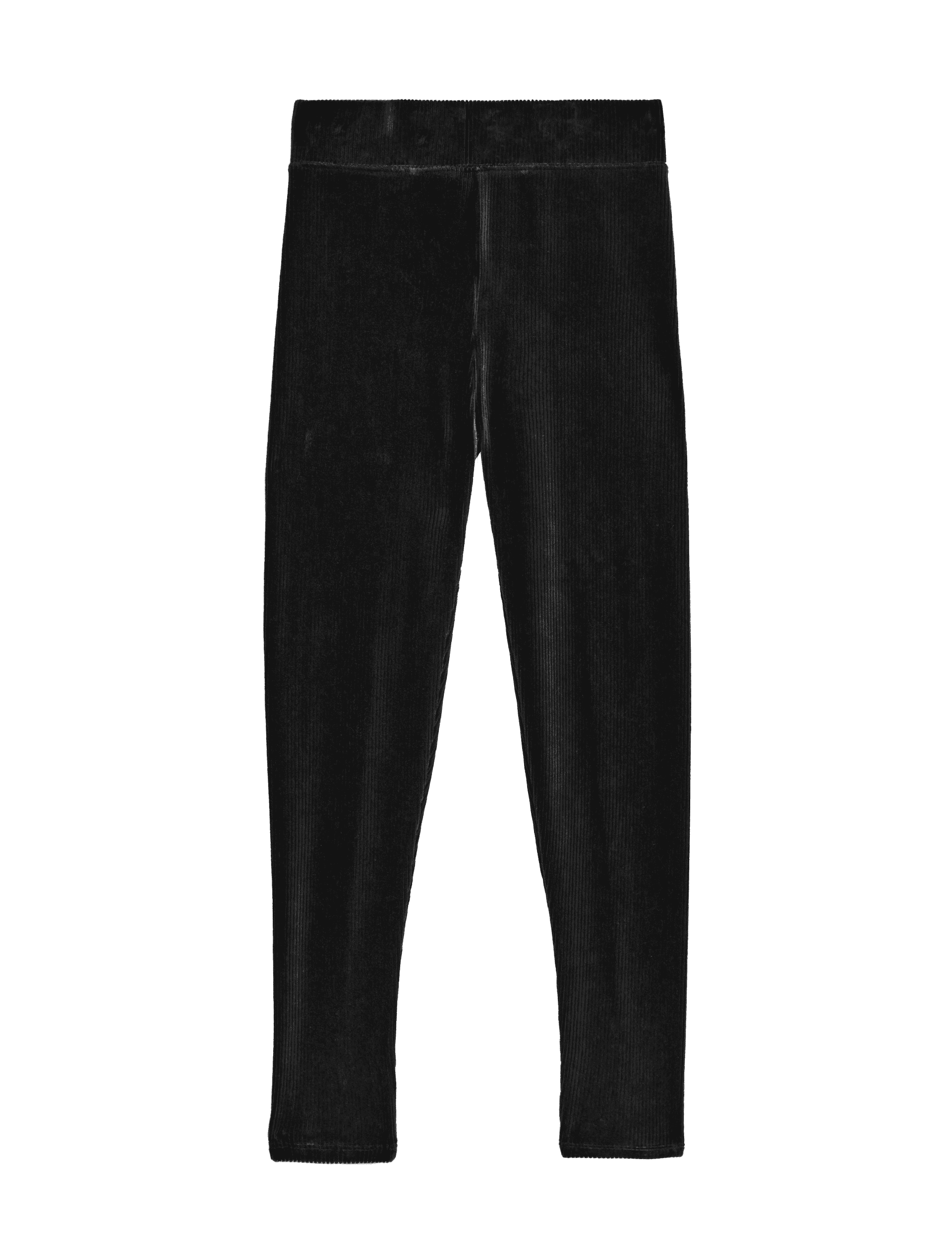 M&S Collection Women's Cord High Waisted Leggings - 14SHT - Black, Black,Midnight Navy,Bitter Chocol