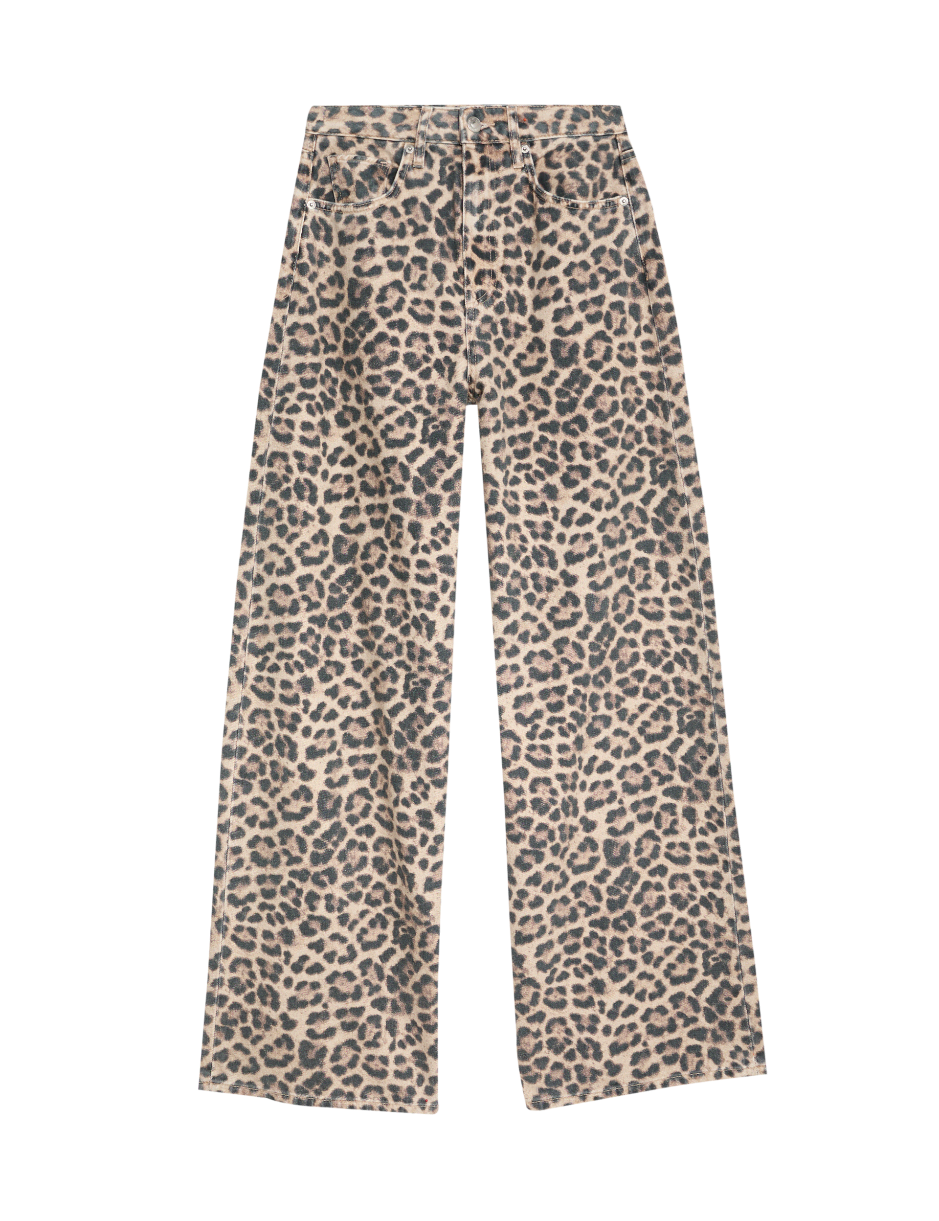 M&S Collection Women's Animal Print Wide Leg Jeans - 14SHT - Brown Mix, Brown Mix