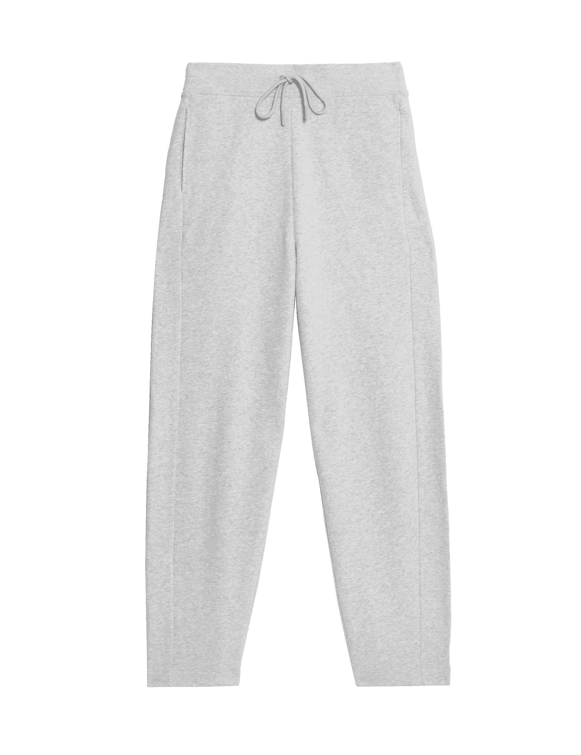 M&S Collection Women's Cotton Rich Barrel Leg Ankle Grazer Joggers - 16SHT - Grey Marl, Grey Marl,Bl