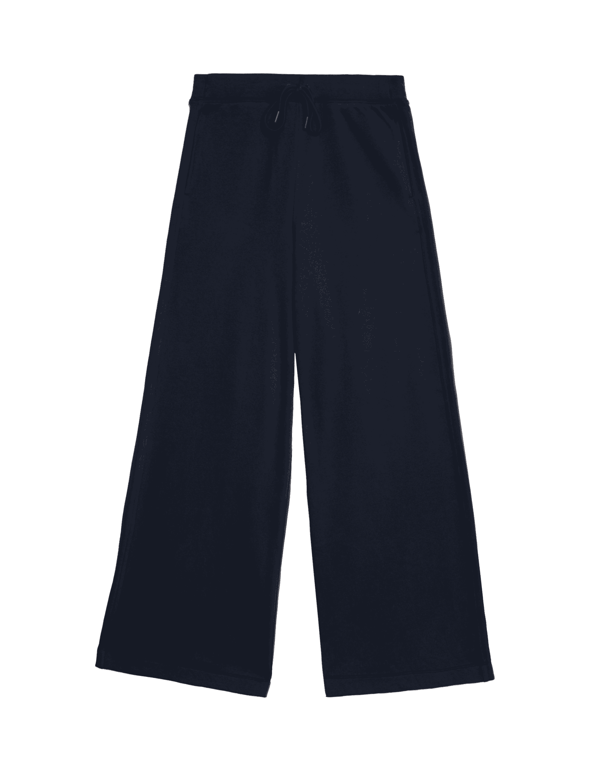 M&S Collection Women's Cotton Rich Brushed Wide Leg Joggers - 14REG - Navy, Sable,Mauve,Black,Navy