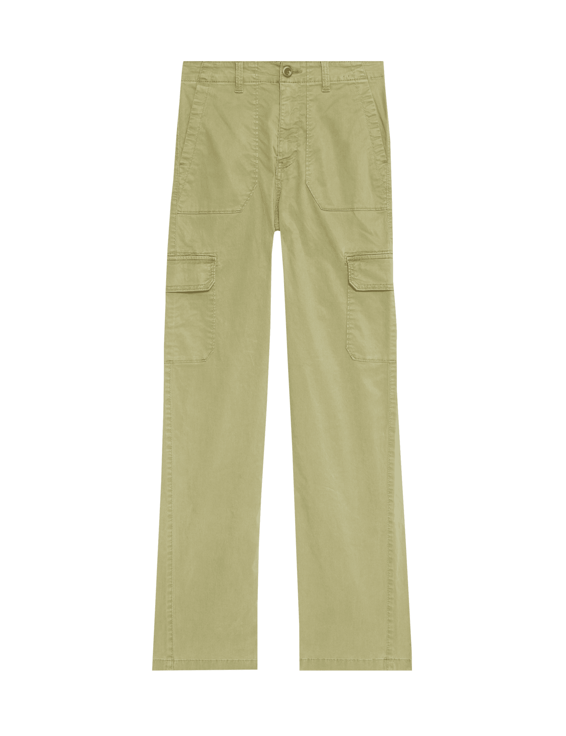 M&S Collection Women's Lyocell Rich Cargo Straight Leg Trousers - 12REG - Fern Green, Black,Ink,Fern