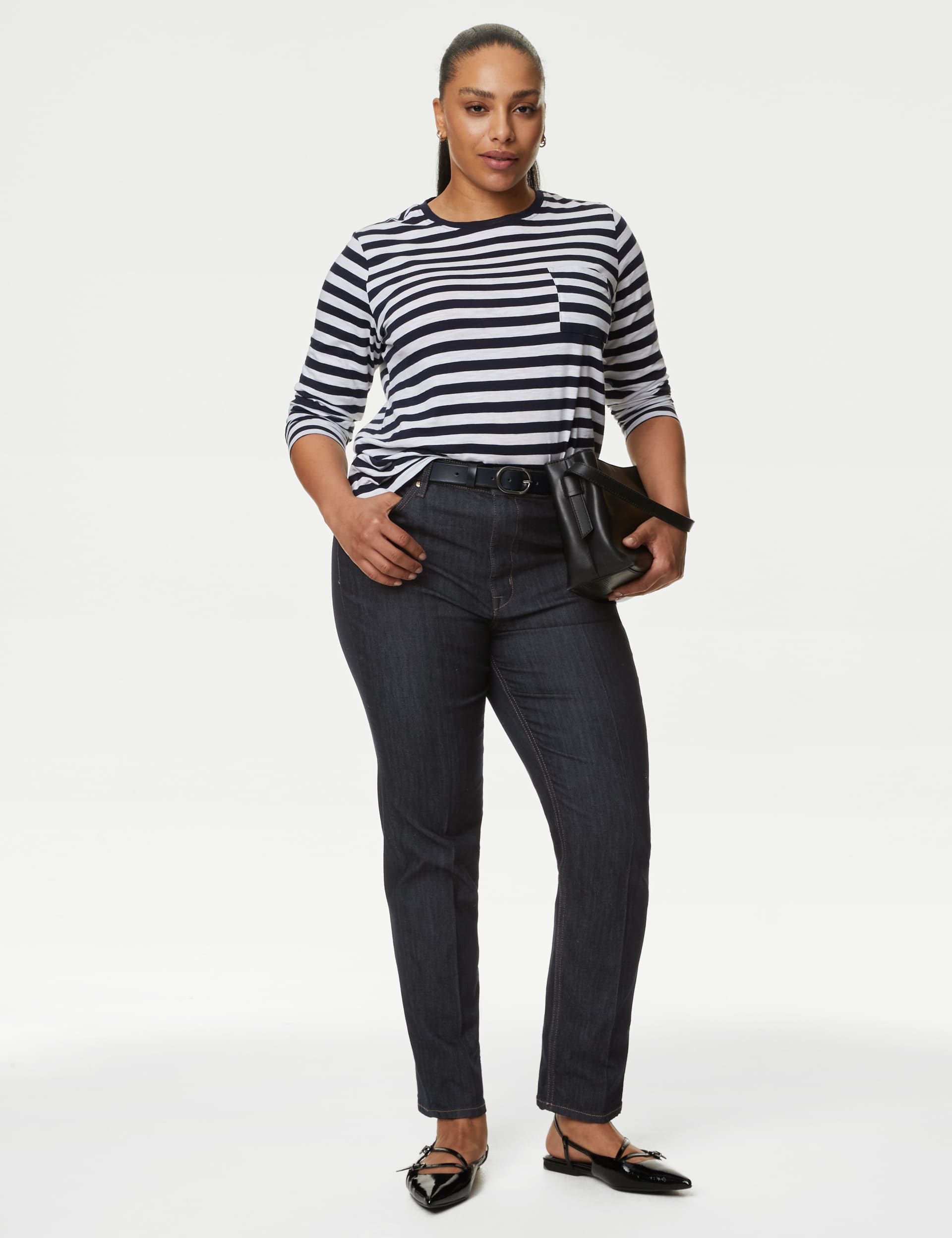 M&S Women's Sienna High Waisted Smart Jeans
