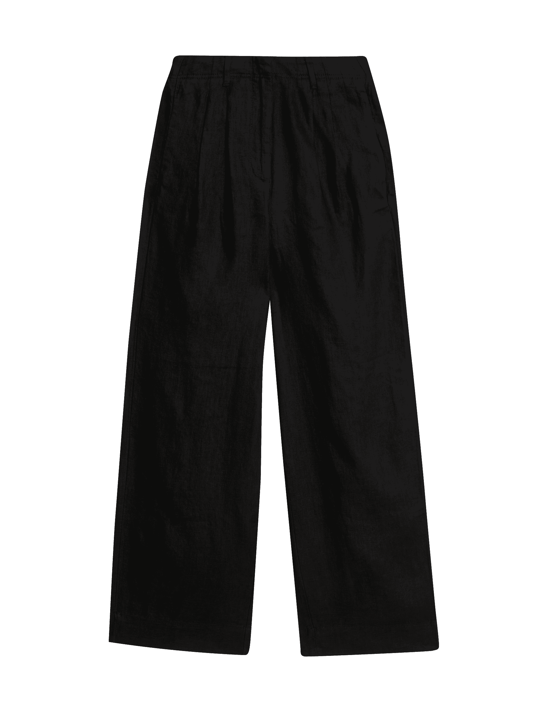 M&S Collection Women's Pure Linen Wide Leg Trousers - 12SHT - Black, Black,Navy,Natural Beige,White