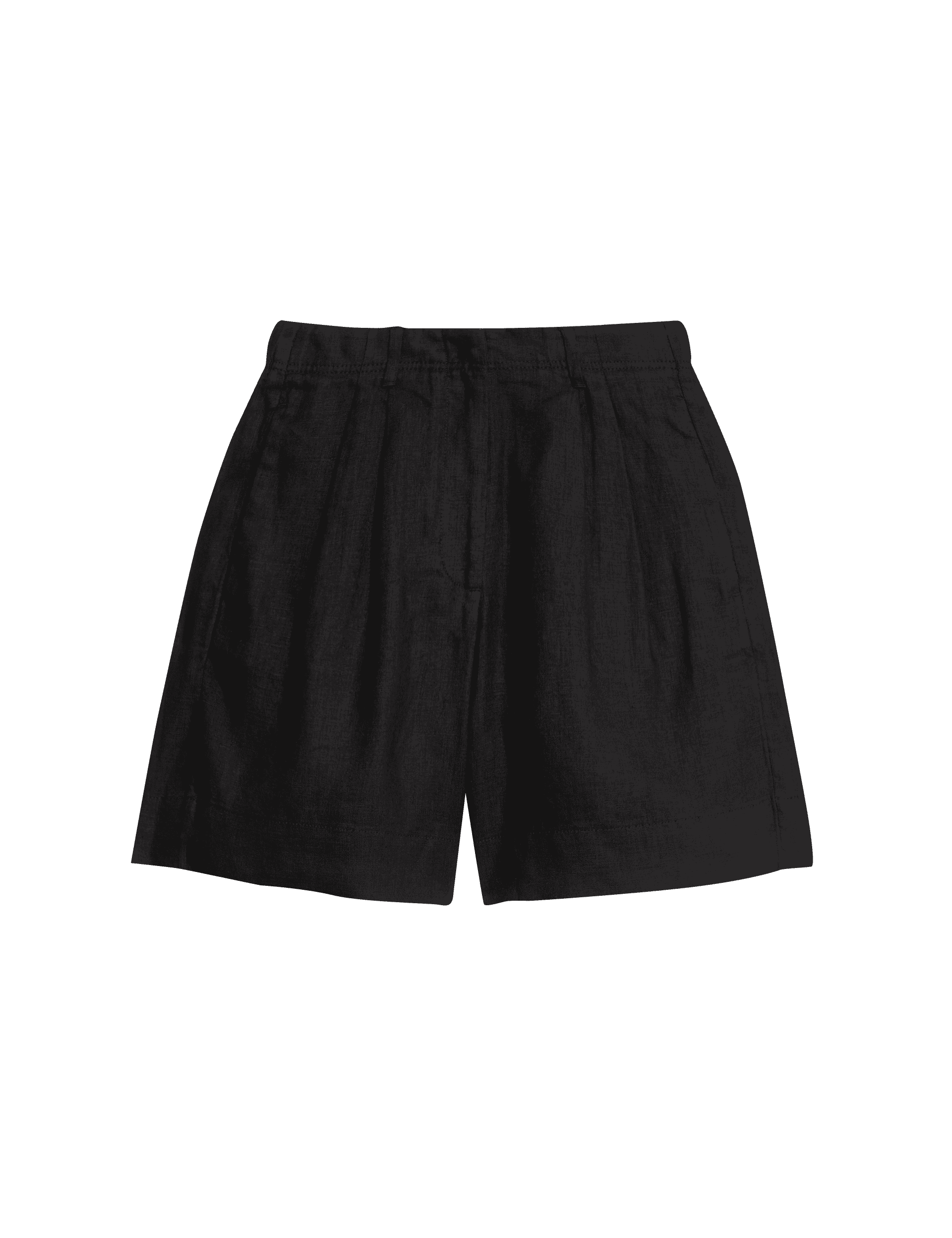 M&S Collection Women's Pure Linen High Waisted Shorts - 12 - Black, White,Ecru,Navy,Black