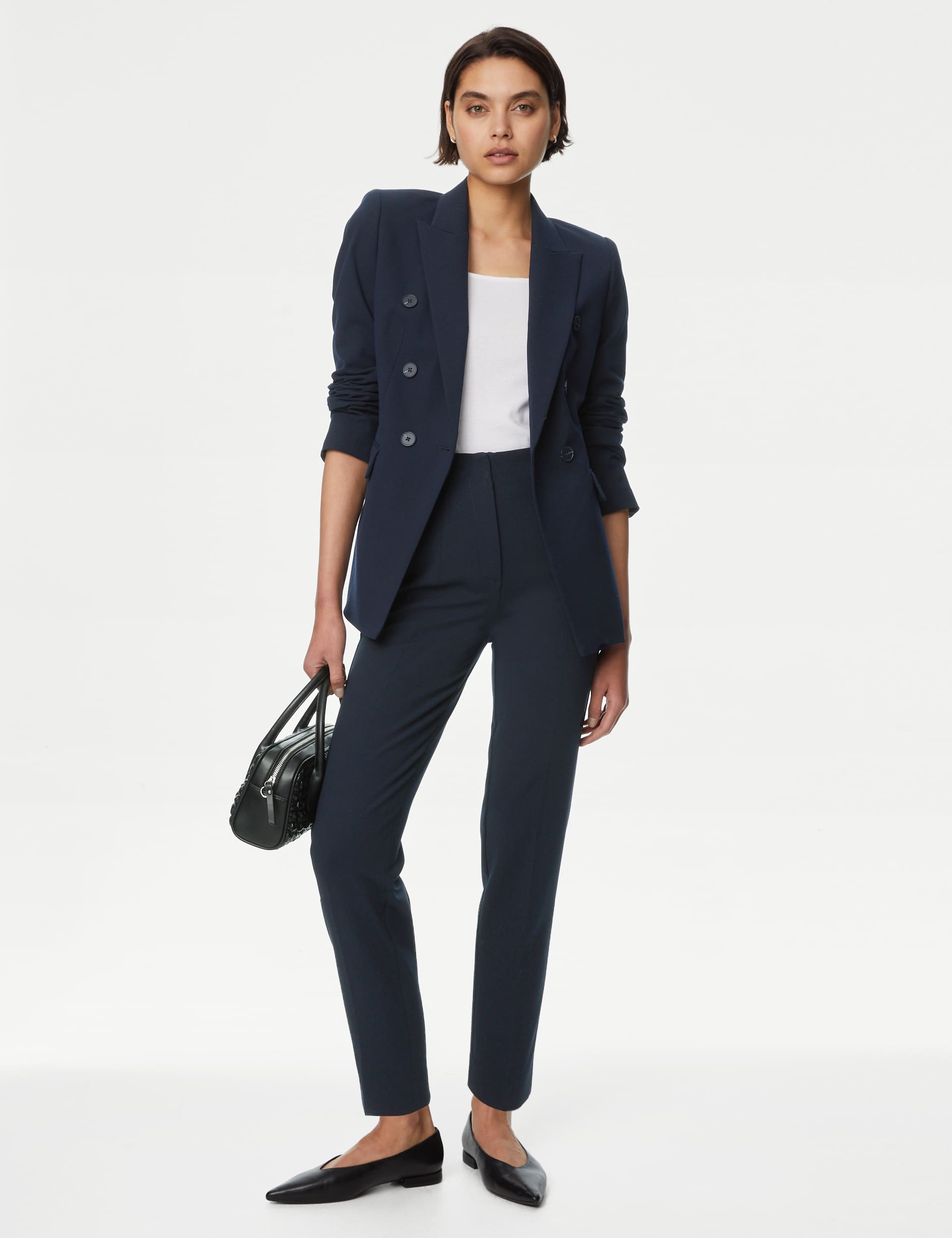 M&S Women's Tapered Ankle Grazer Trousers