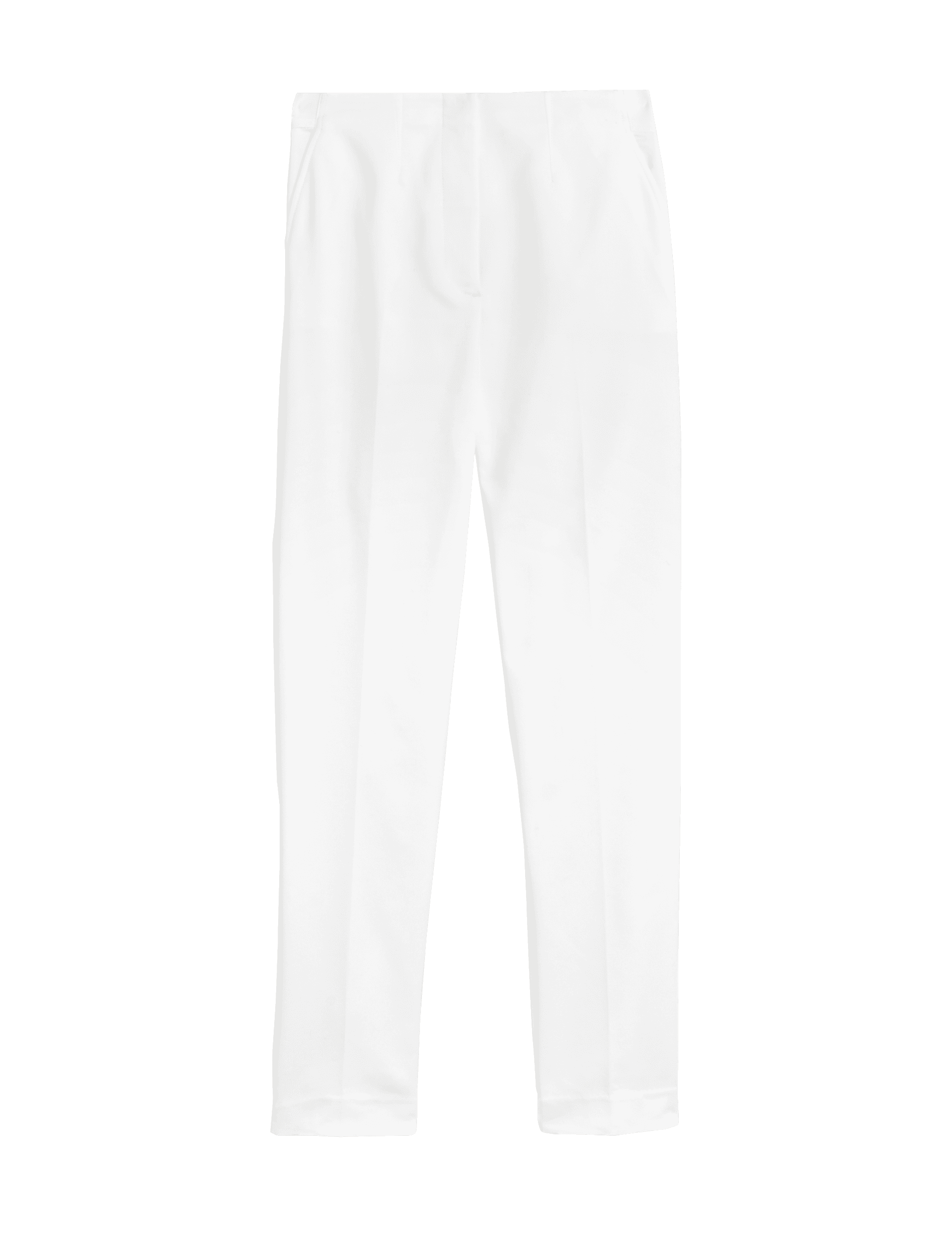 M&S Collection Women's Cotton Blend Slim Fit Ankle Grazer Trousers - 8REG - Ivory, Ivory