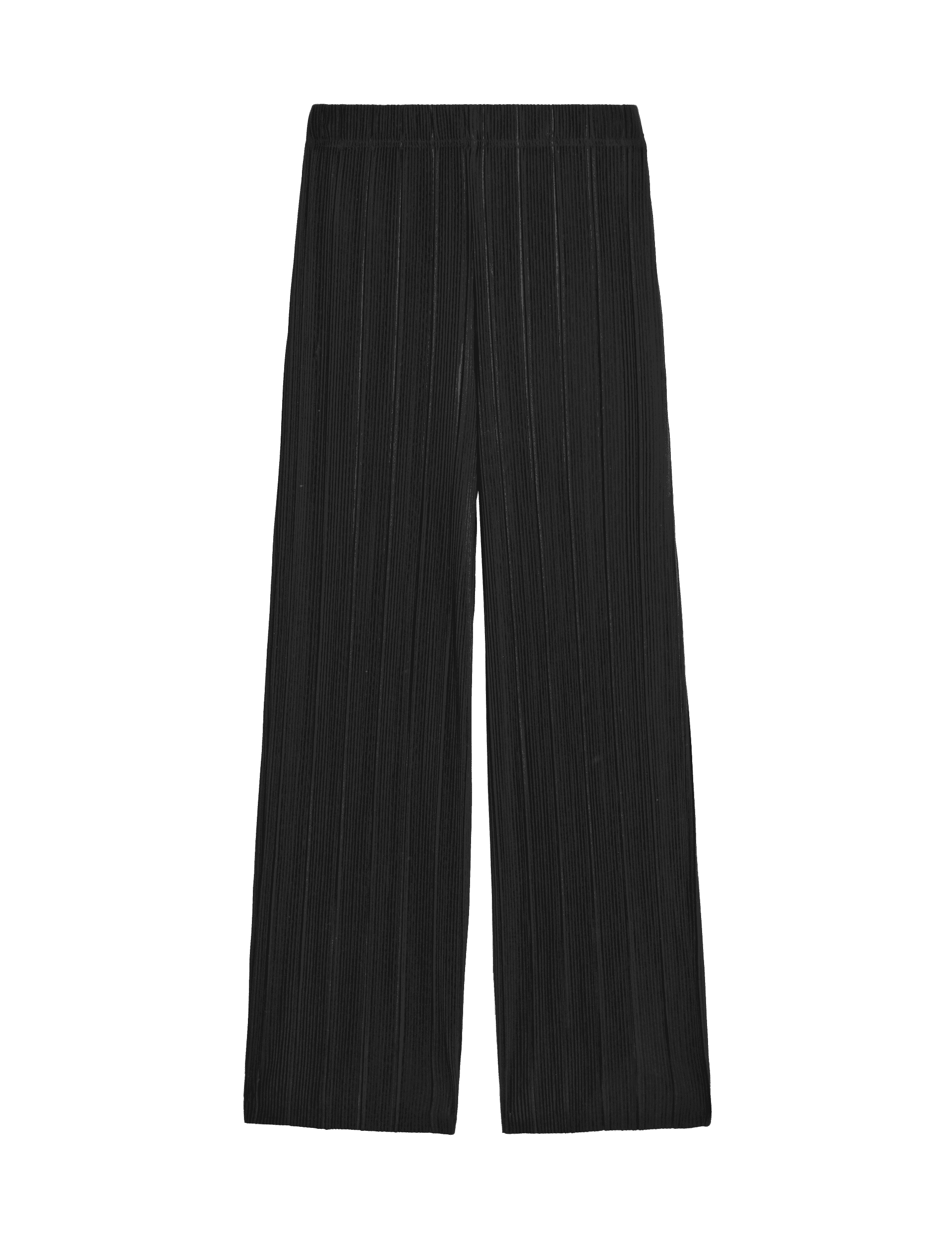 M&S Collection Women's Jersey Plisse Wide Leg Trousers - 12REG - Black, Black,Dark Chocolate