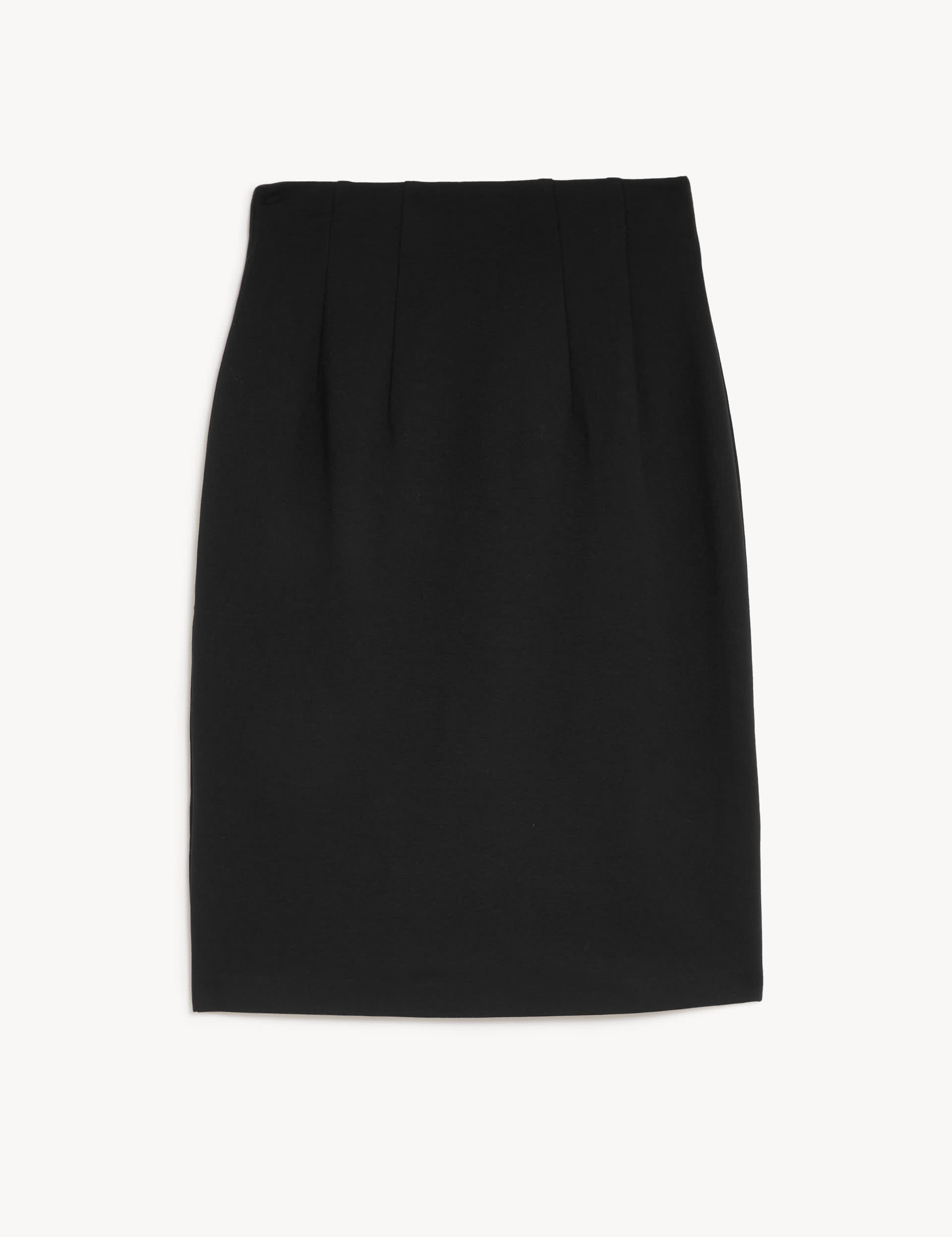 M&S Women's Jersey Knee Length Pencil Skirt - 20REG - Black, Black