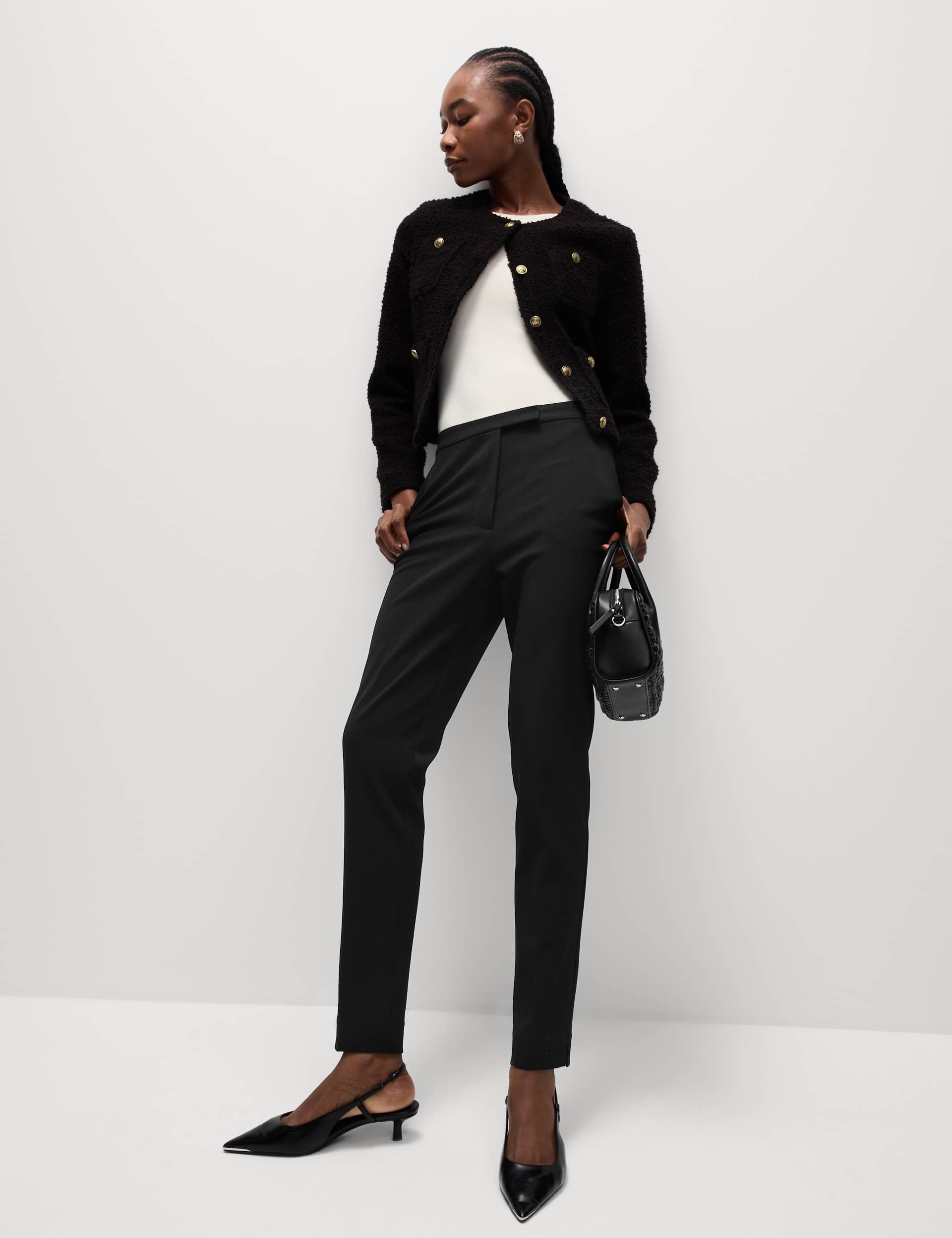 M&S Women's Slim Fit Ankle Grazer Trousers
